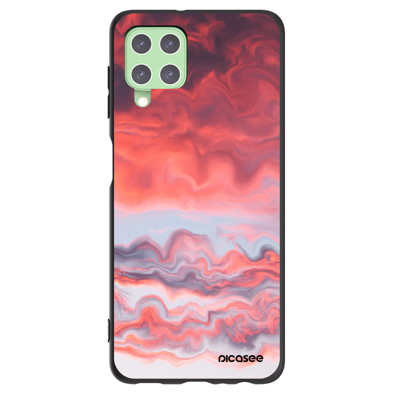 Picasee Μαύρη θήκη σιλικόνης για Samsung Galaxy A22 A225F 4G - Sunset