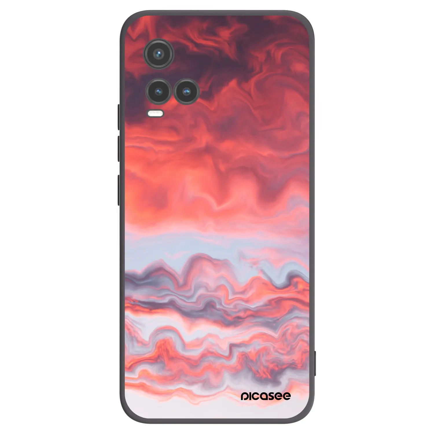 Picasee Μαύρη θήκη σιλικόνης για Vivo Y33s - Sunset