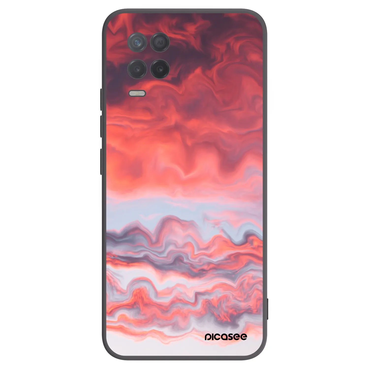 Picasee Μαύρη θήκη σιλικόνης για Realme 8 5G - Sunset