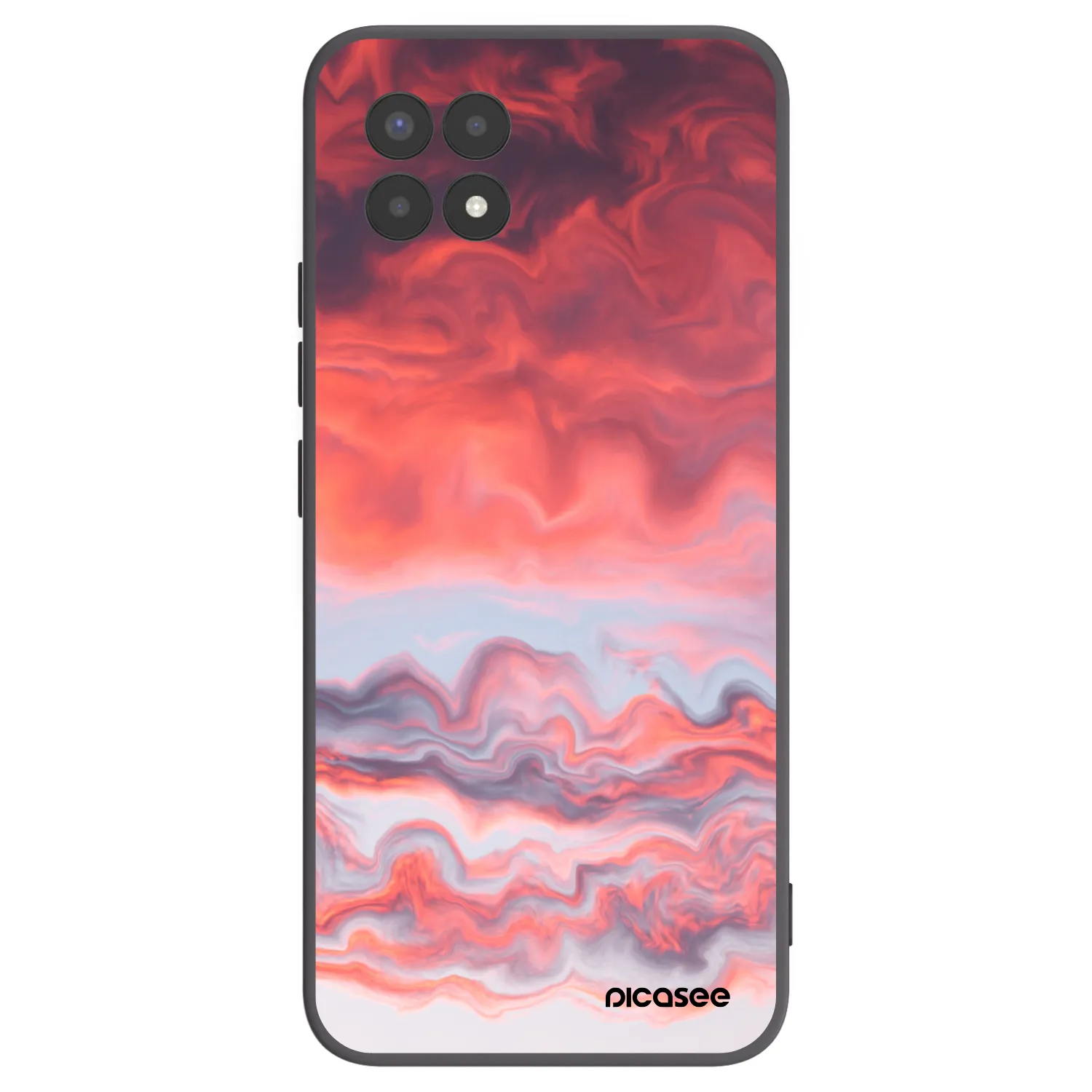 Picasee Μαύρη θήκη σιλικόνης για Realme 8i - Sunset