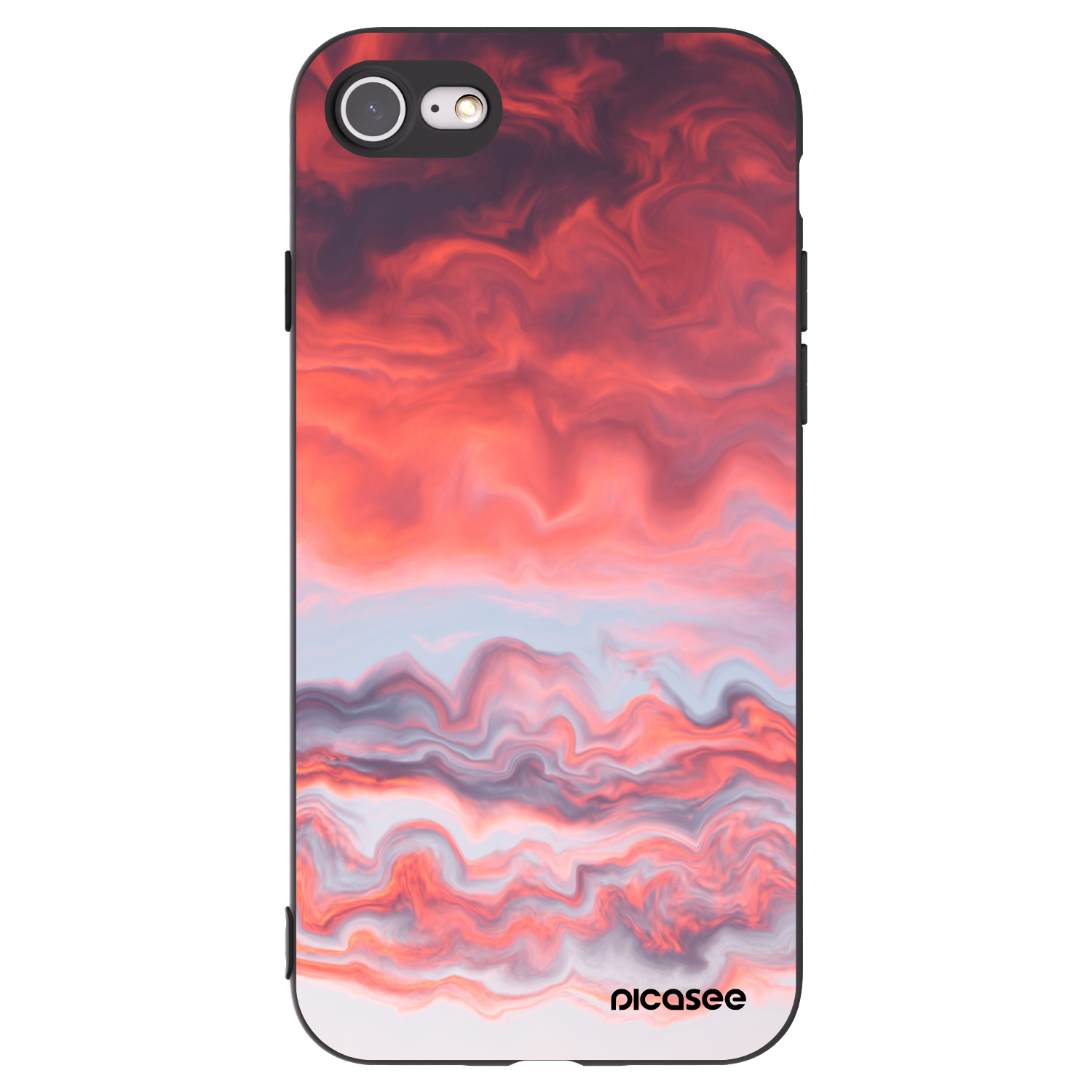 Picasee Μαύρη θήκη σιλικόνης για Apple iPhone SE 2022 - Sunset