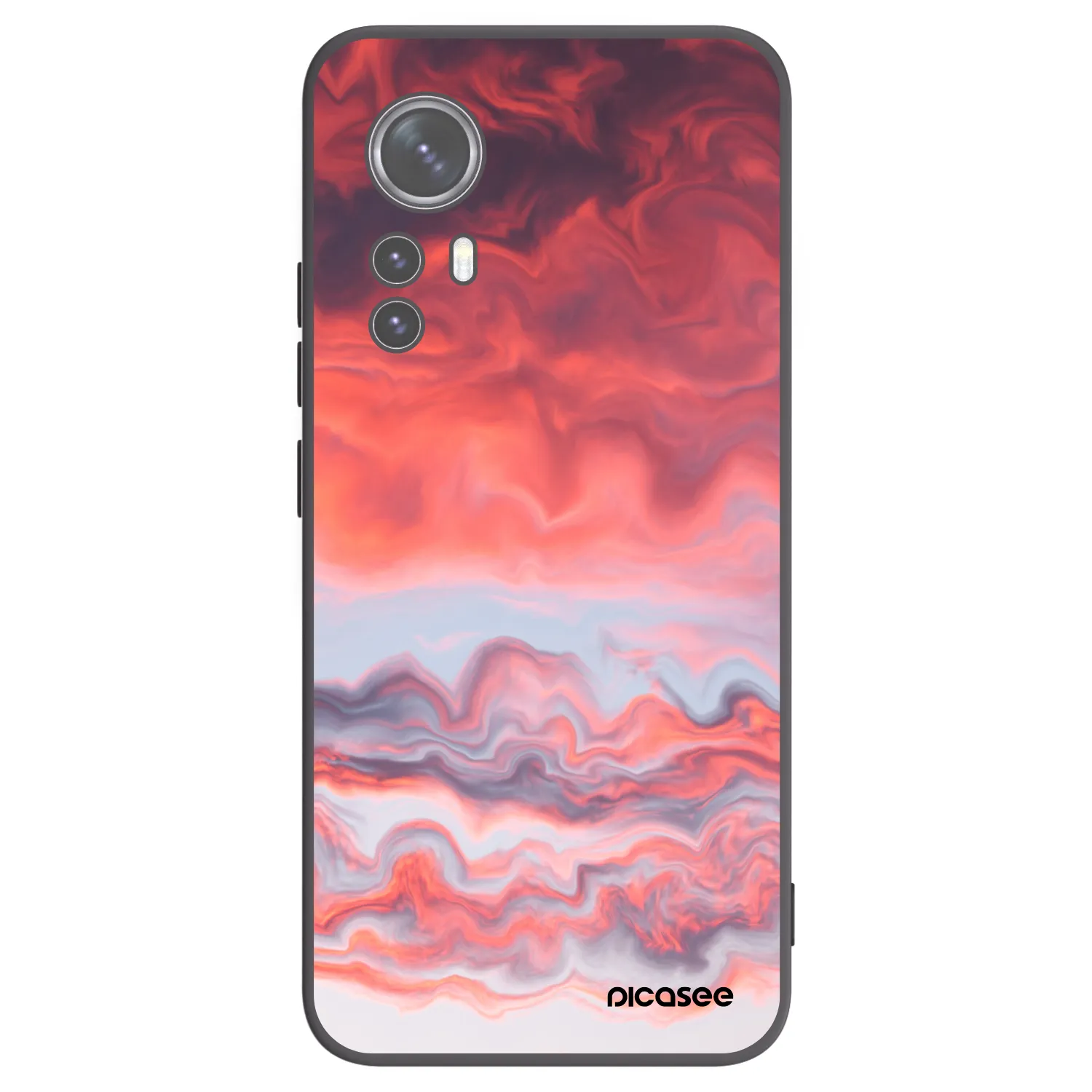 Picasee Μαύρη θήκη σιλικόνης για Xiaomi 12 - Sunset