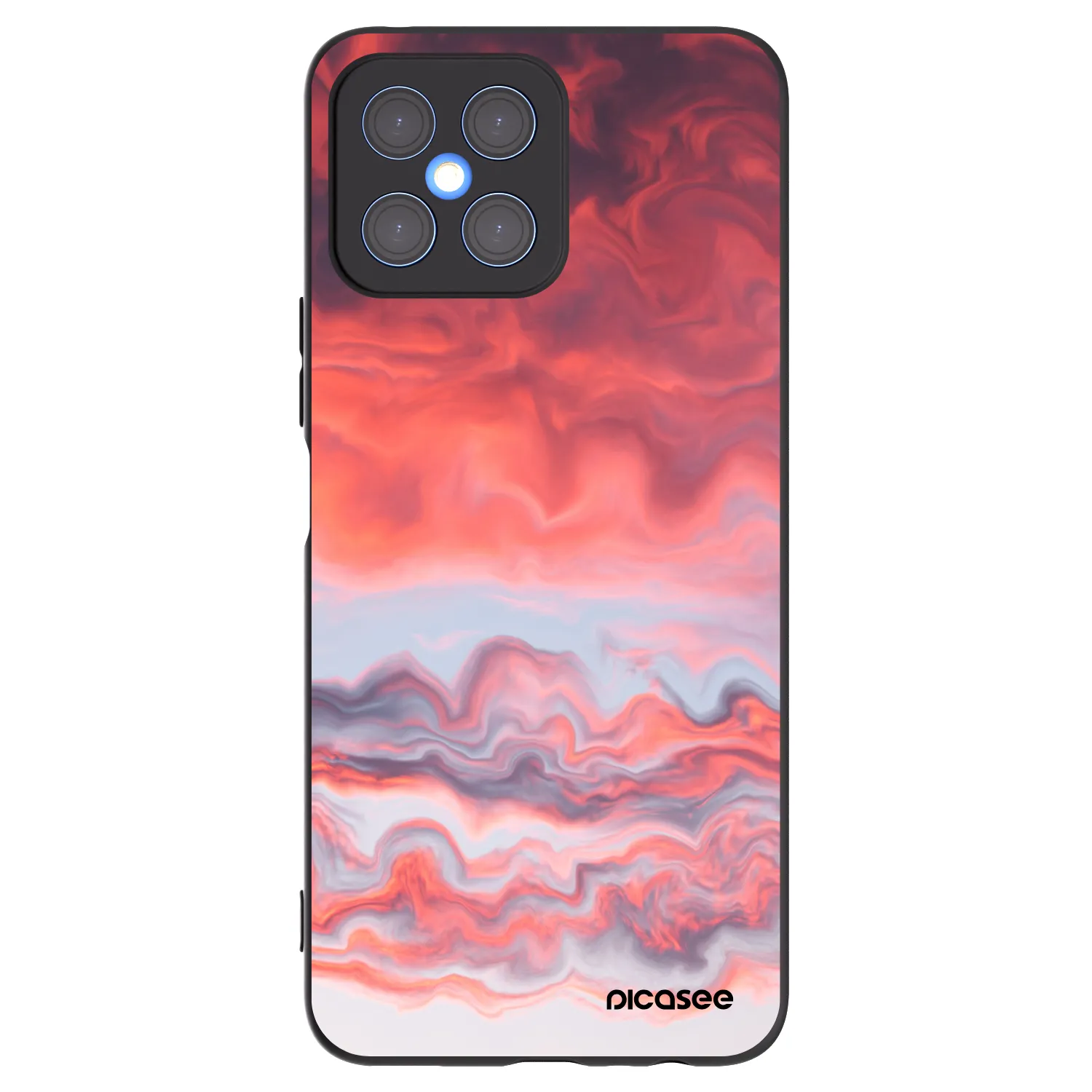Picasee Μαύρη θήκη σιλικόνης για Honor X8 4G - Sunset