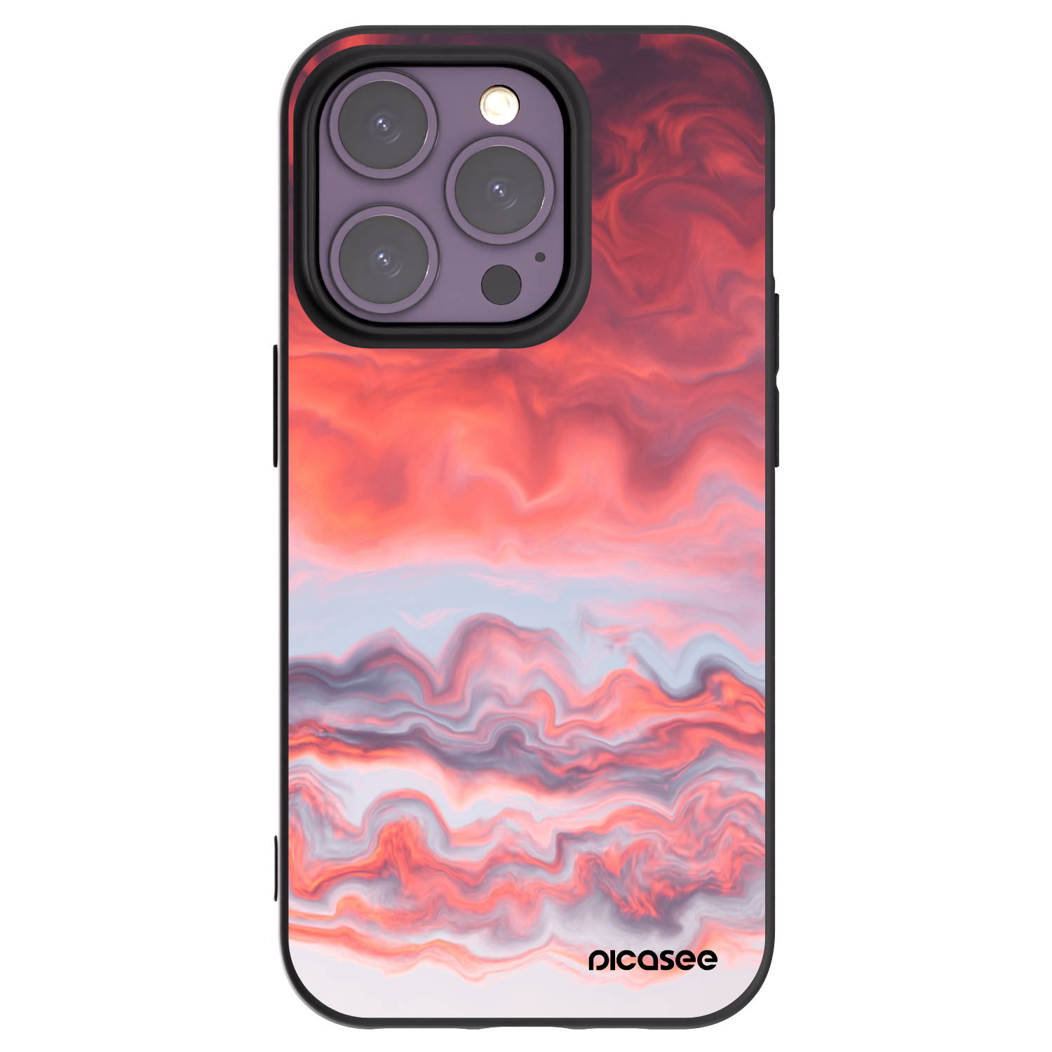 Picasee Μαύρη θήκη σιλικόνης για Apple iPhone 14 Pro - Sunset