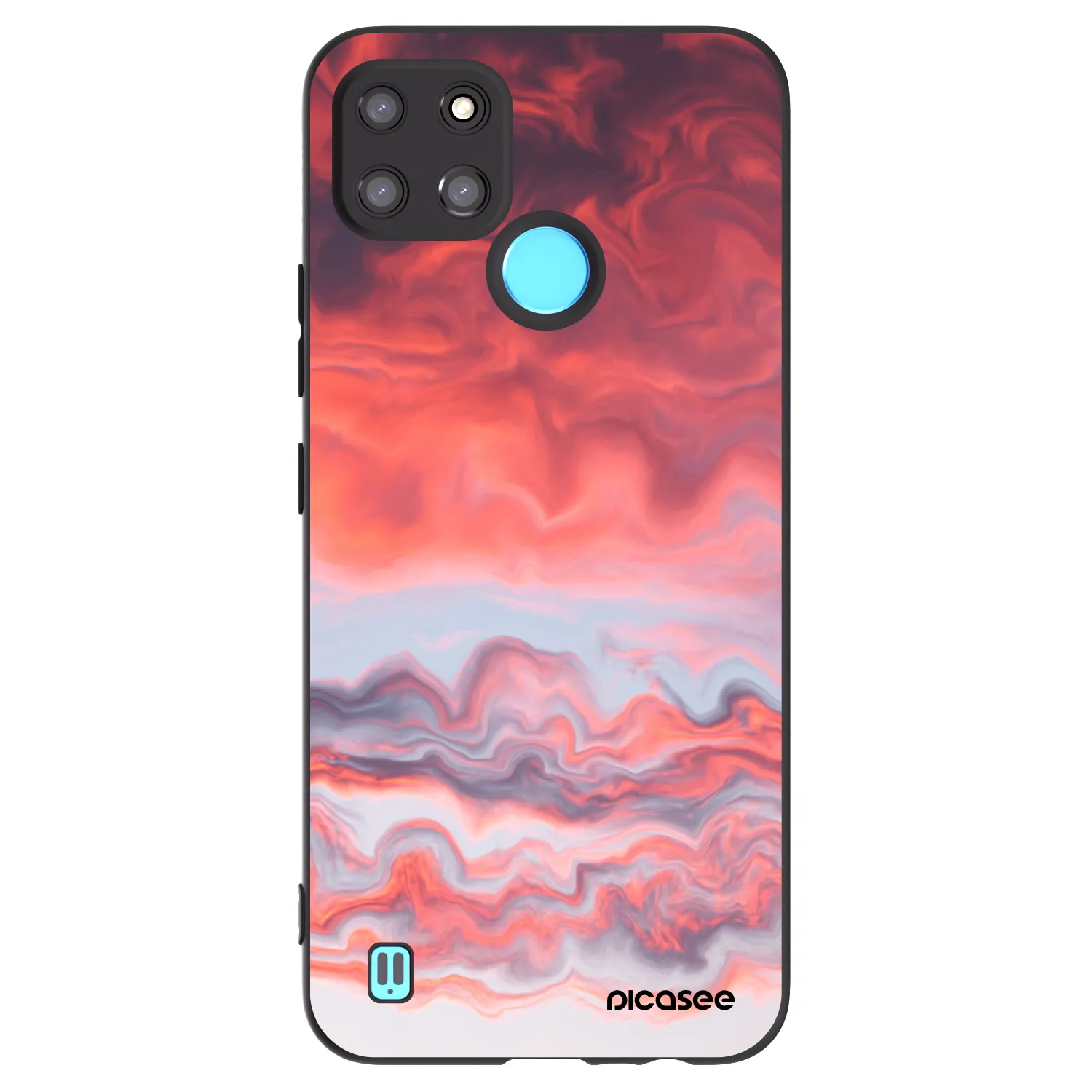 Picasee Μαύρη θήκη σιλικόνης για Realme C21Y - Sunset