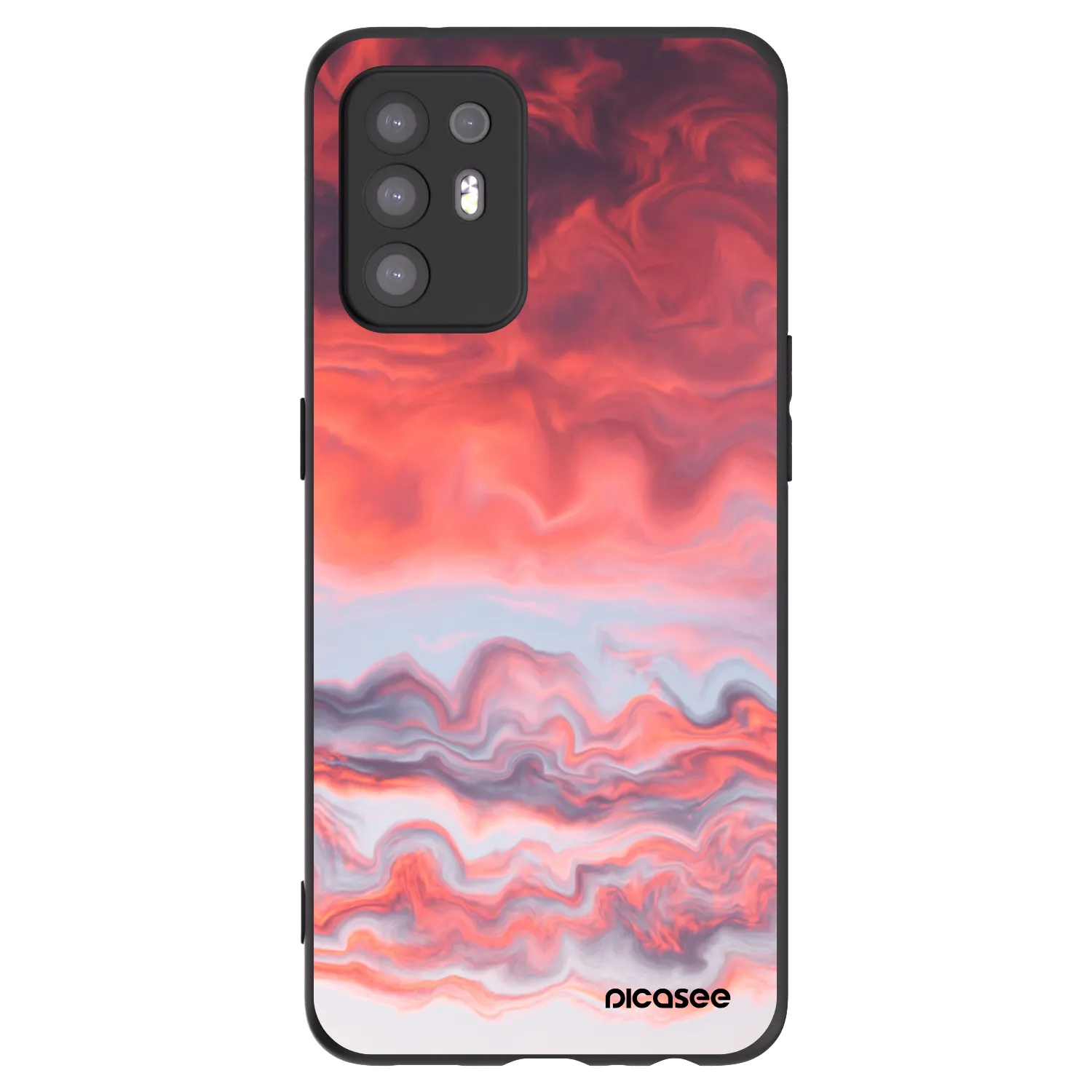 Picasee Μαύρη θήκη σιλικόνης για OPPO A94 5G - Sunset