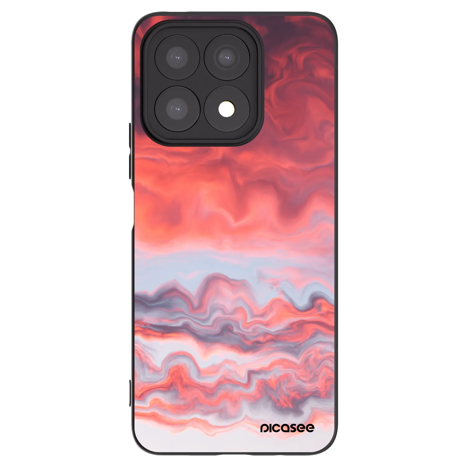Picasee Μαύρη θήκη σιλικόνης για Honor X8a - Sunset