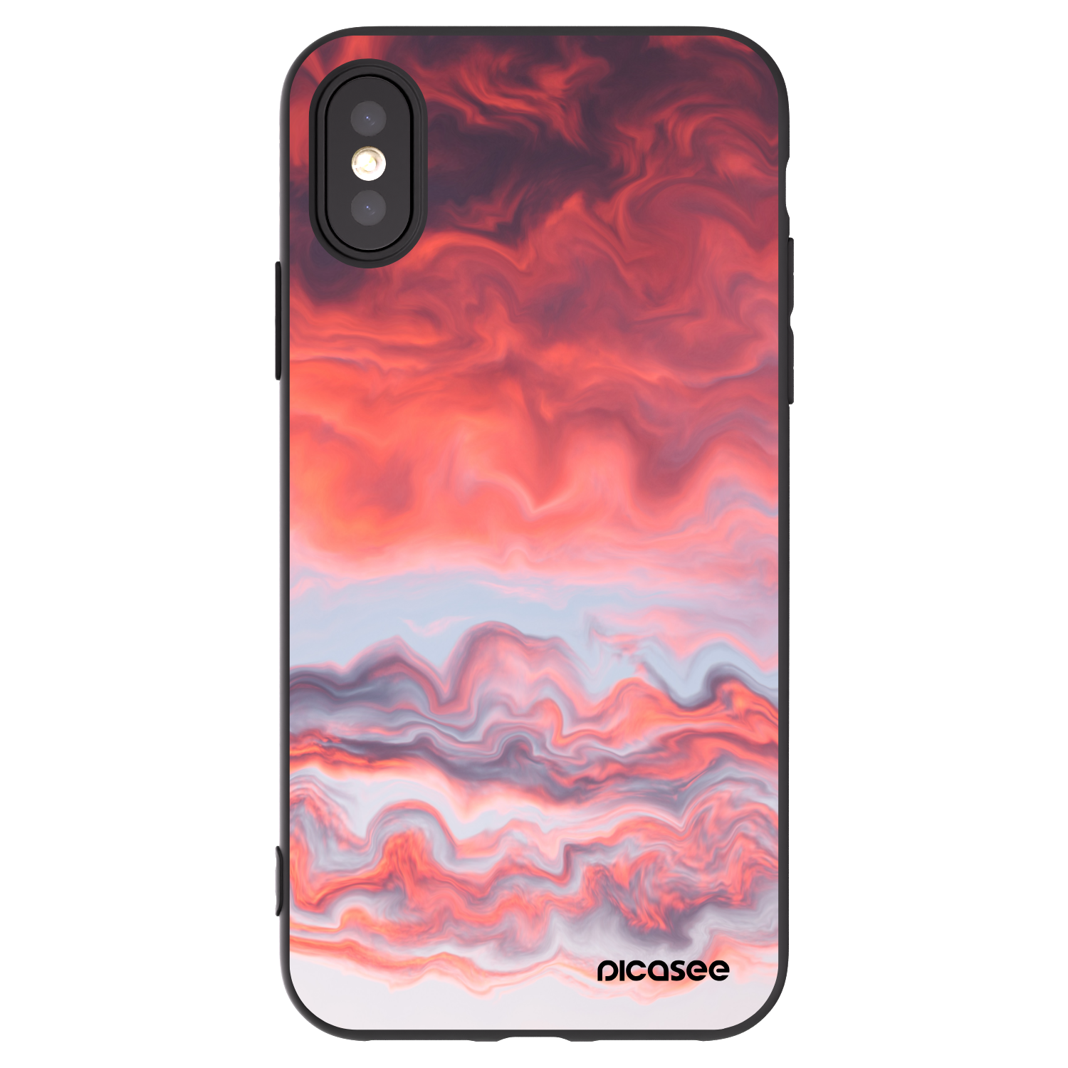 Picasee Μαύρη θήκη σιλικόνης για Apple iPhone X/XS - Sunset