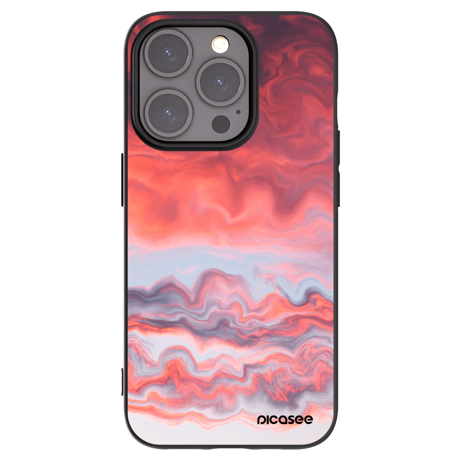 Picasee Μαύρη θήκη σιλικόνης για Apple iPhone 15 Pro - Sunset
