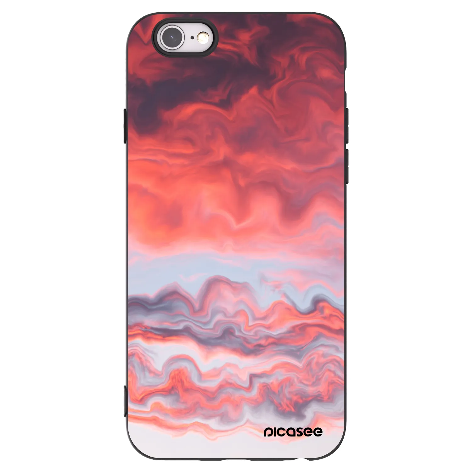Picasee Μαύρη θήκη σιλικόνης για Apple iPhone 6/6S - Sunset