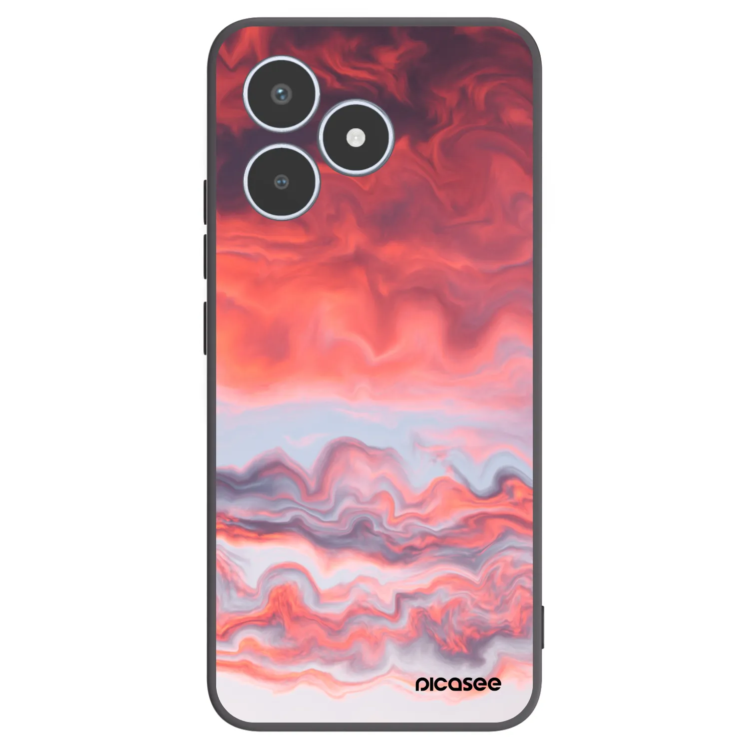 Picasee Μαύρη θήκη σιλικόνης για Realme C53 - Sunset
