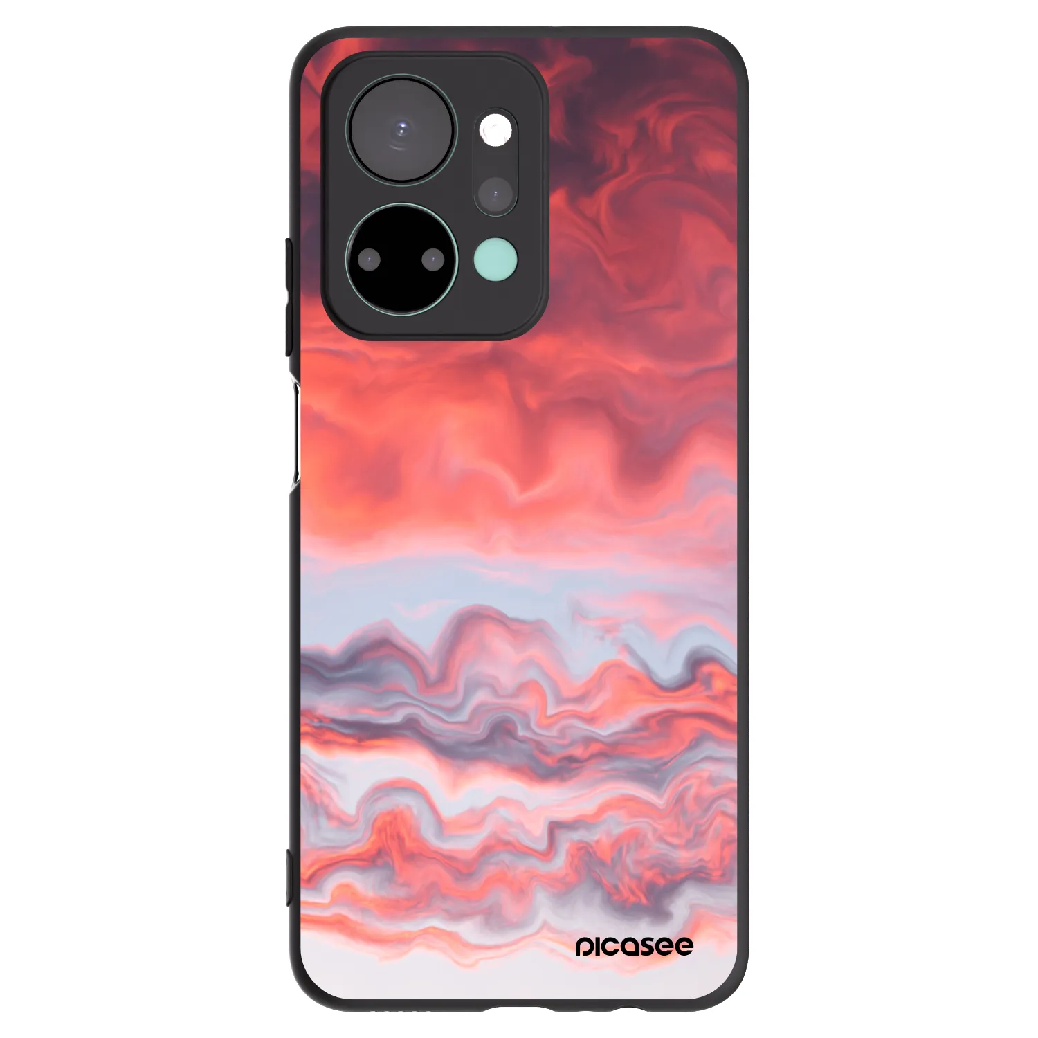 Picasee Μαύρη θήκη σιλικόνης για Honor X7a - Sunset