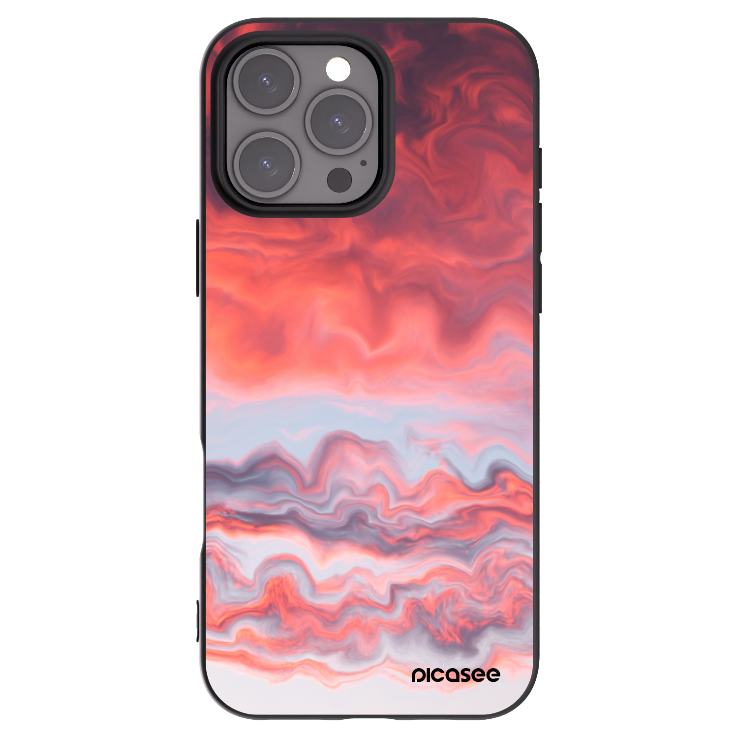 Picasee Μαύρη θήκη σιλικόνης για Apple iPhone 16 Pro Max - Sunset