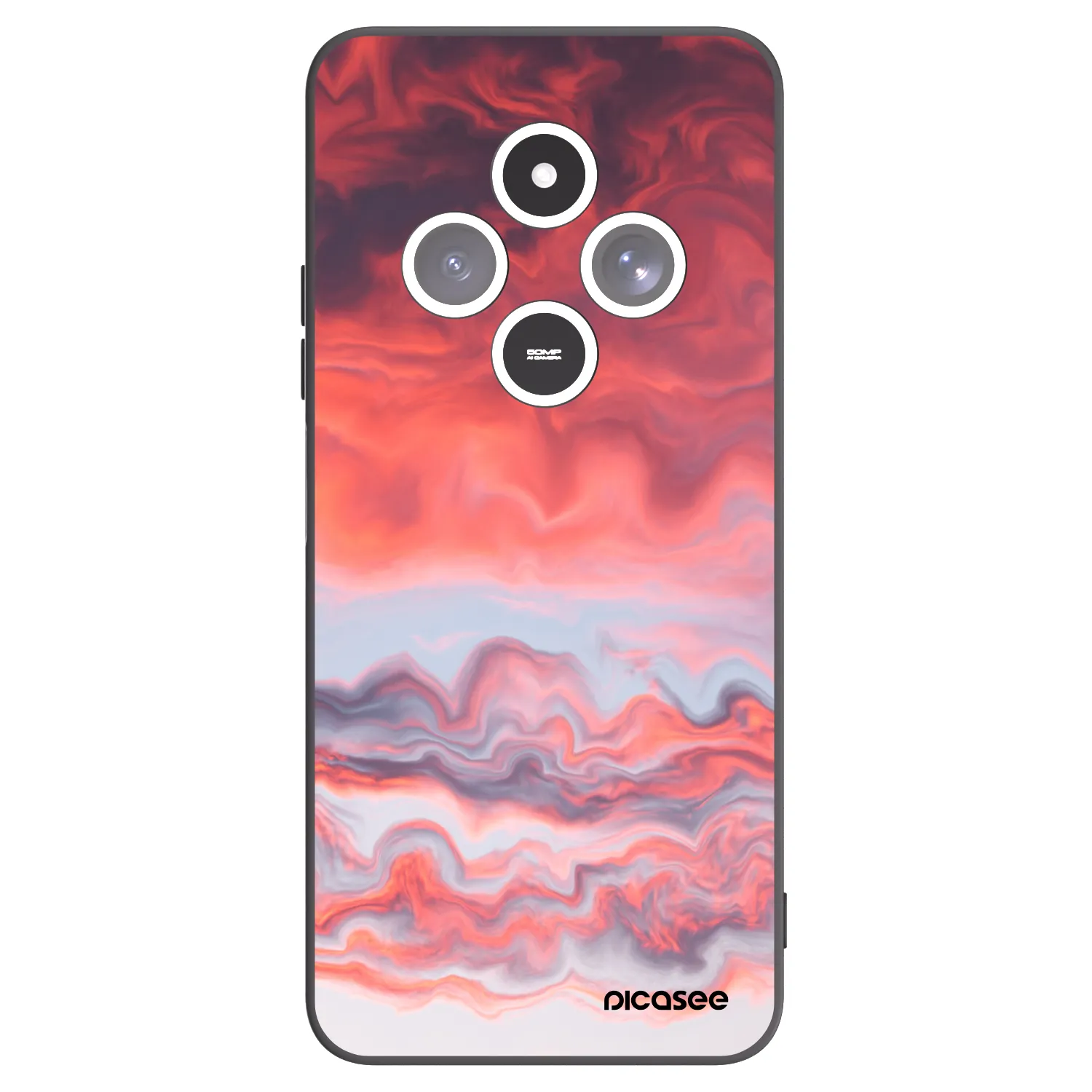 Picasee Μαύρη θήκη σιλικόνης για Xiaomi Redmi 14C - Sunset