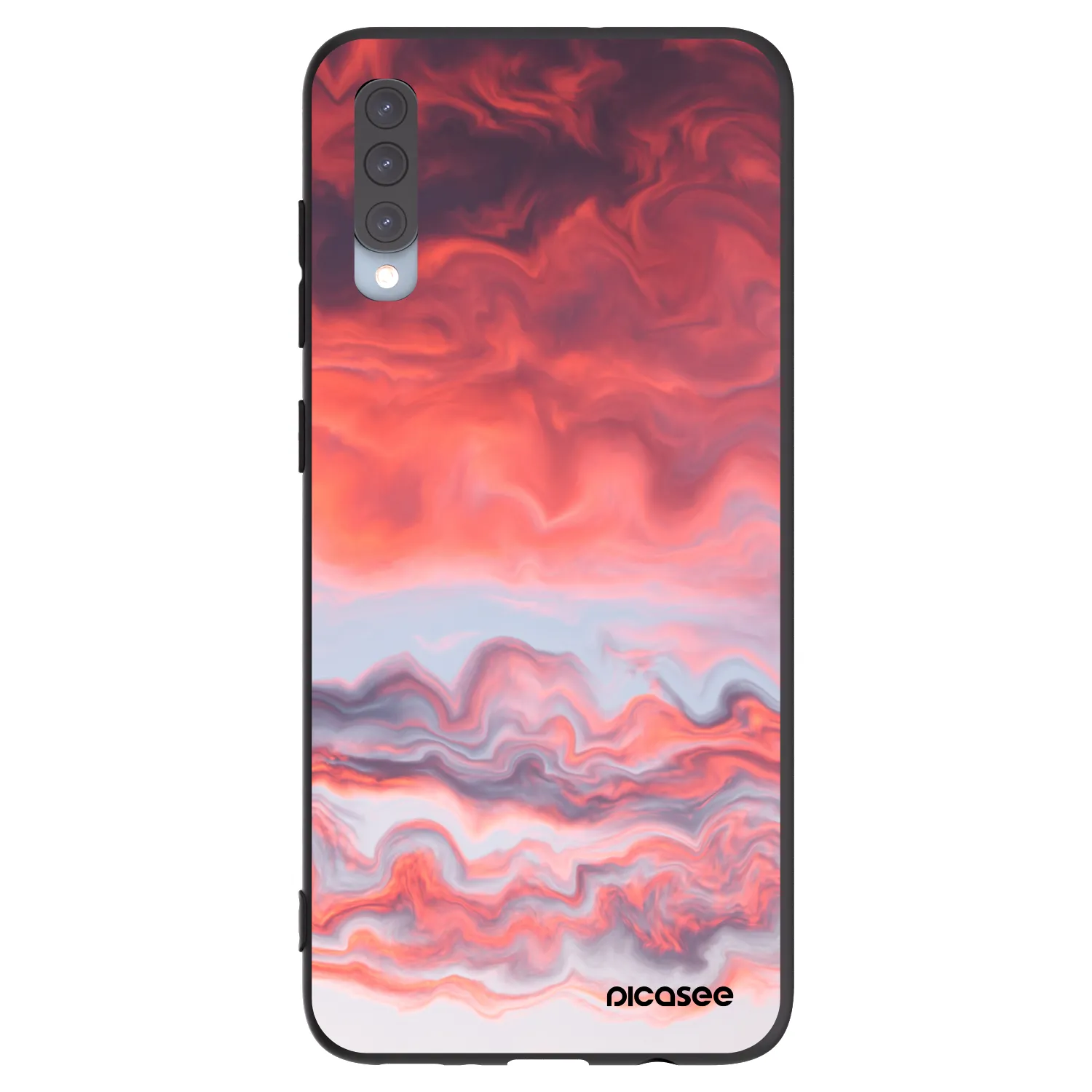 Picasee Μαύρη θήκη σιλικόνης για Samsung Galaxy A70 A705F - Sunset