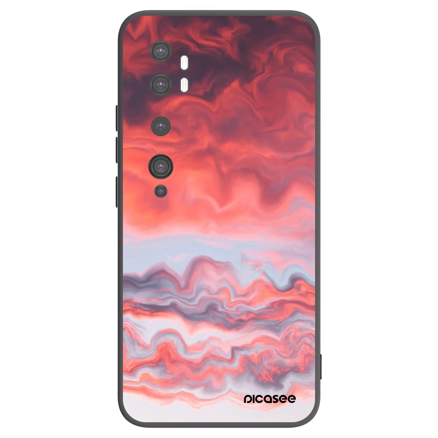 Picasee Μαύρη θήκη σιλικόνης για Xiaomi Mi Note 10 (Pro) - Sunset