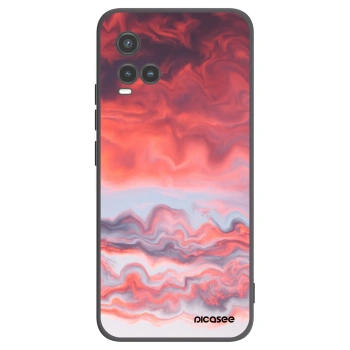 Picasee Μαύρη θήκη σιλικόνης για Vivo Y33s - Sunset