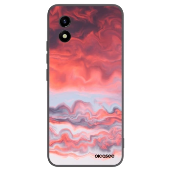 Picasee Μαύρη θήκη σιλικόνης για Vivo Y01 - Sunset