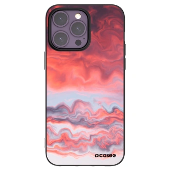 Picasee Μαύρη θήκη σιλικόνης για Apple iPhone 14 Pro Max - Sunset