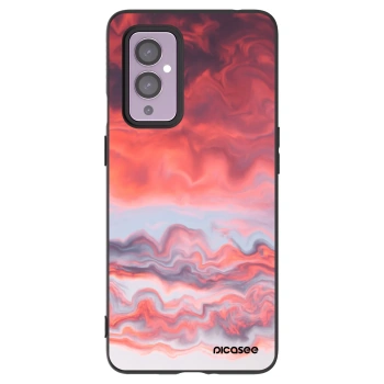 Picasee Μαύρη θήκη σιλικόνης για OnePlus 9 - Sunset