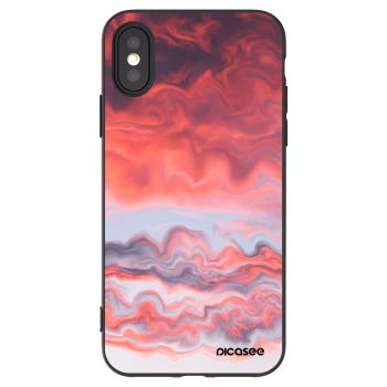 Picasee Μαύρη θήκη σιλικόνης για Apple iPhone X/XS - Sunset