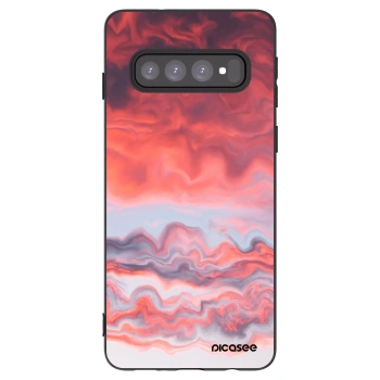 Picasee Μαύρη θήκη σιλικόνης για Samsung Galaxy S10 G973 - Sunset