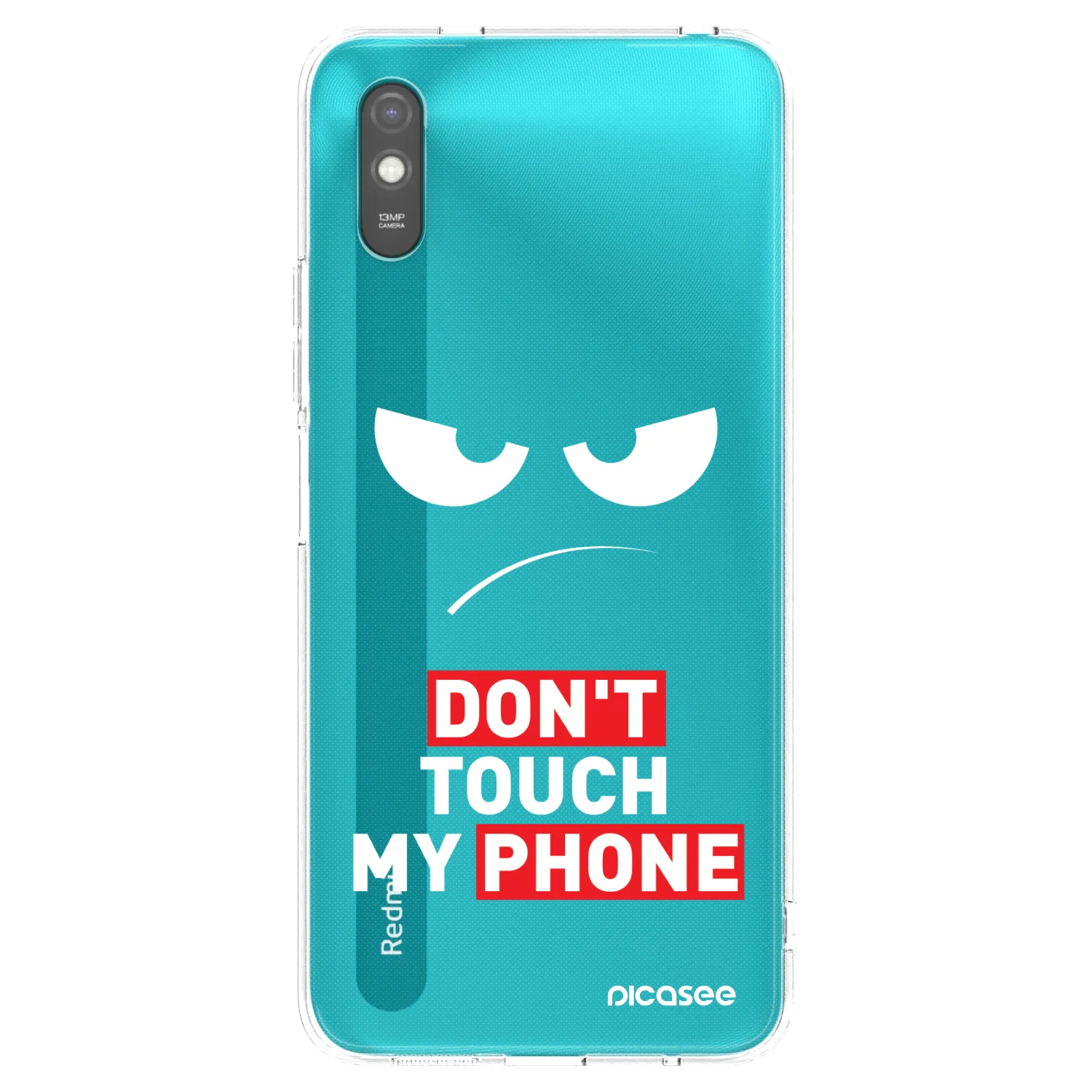 Picasee Μαύρη θήκη σιλικόνης για Xiaomi Redmi 9A - Angry Eyes - Transparent