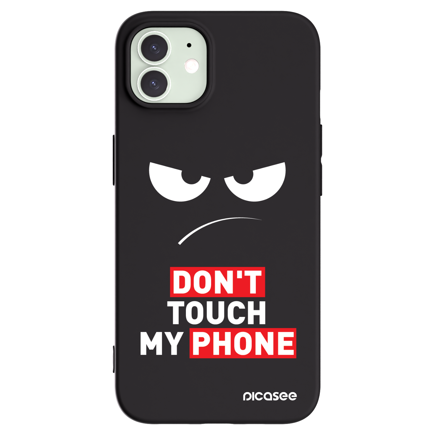Picasee Μαύρη θήκη σιλικόνης για Apple iPhone 12 - Angry Eyes - Transparent