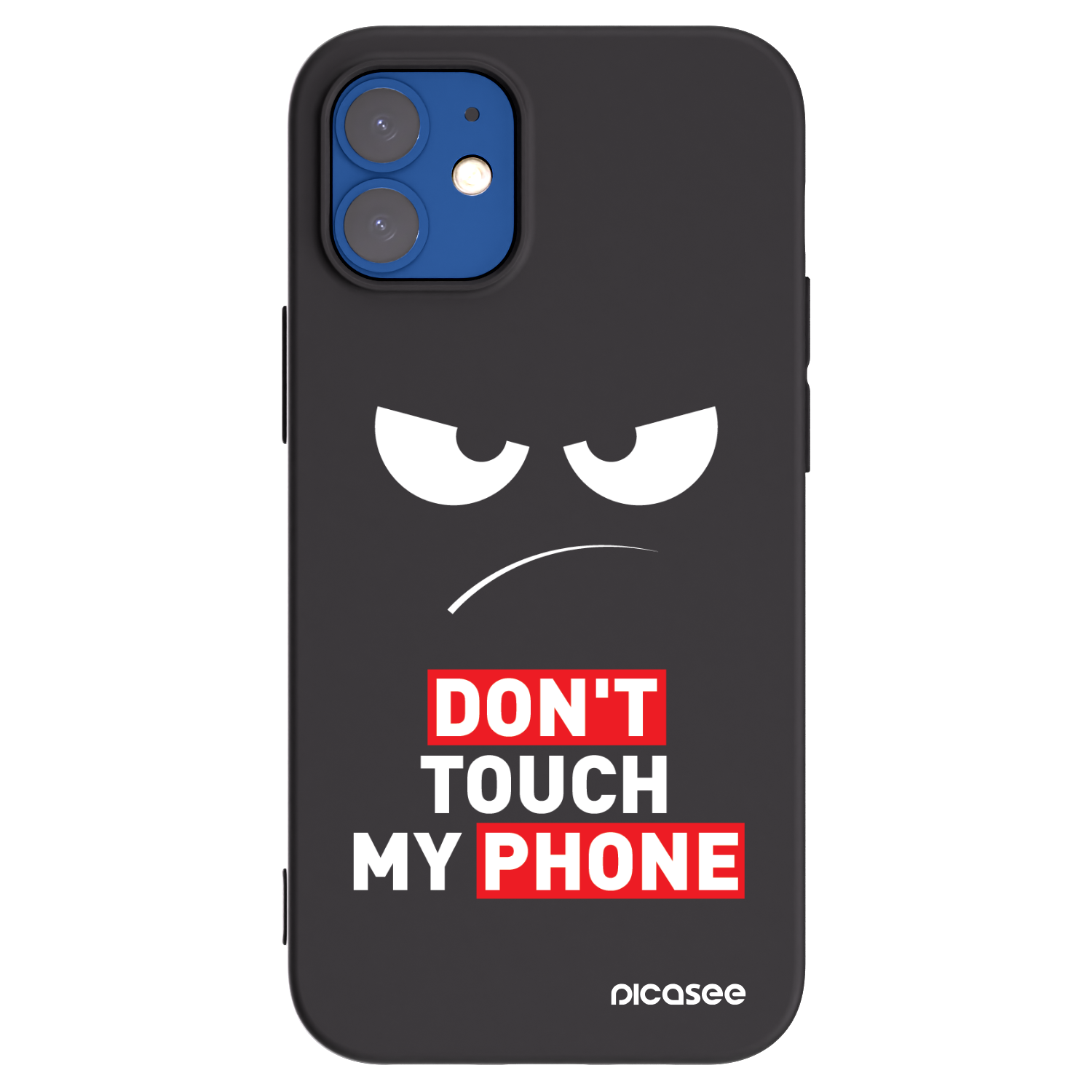 Picasee Μαύρη θήκη σιλικόνης για Apple iPhone 12 mini - Angry Eyes - Transparent