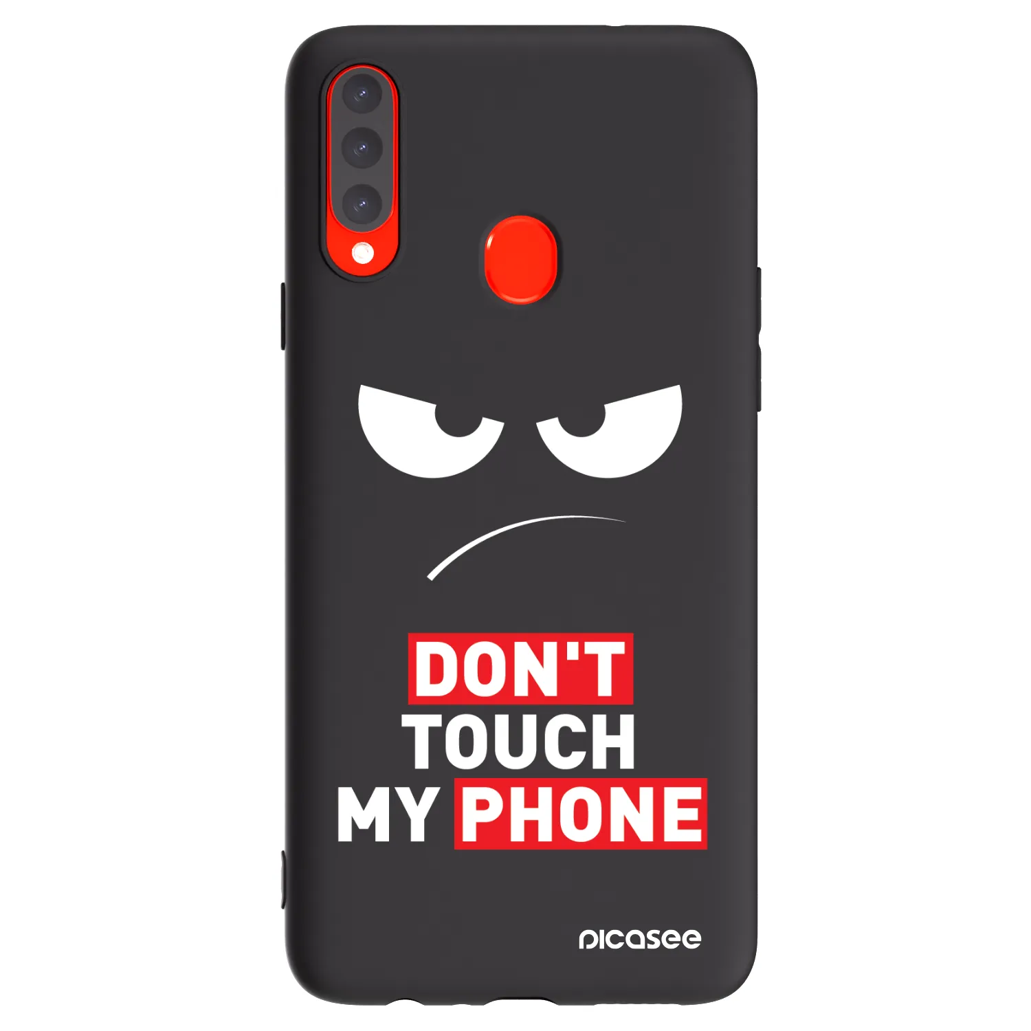 Picasee Μαύρη θήκη σιλικόνης για Samsung Galaxy A20s - Angry Eyes - Transparent