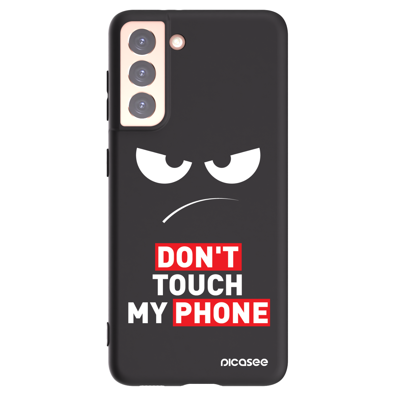 Picasee Μαύρη θήκη σιλικόνης για Samsung Galaxy S21 5G G991B - Angry Eyes - Transparent