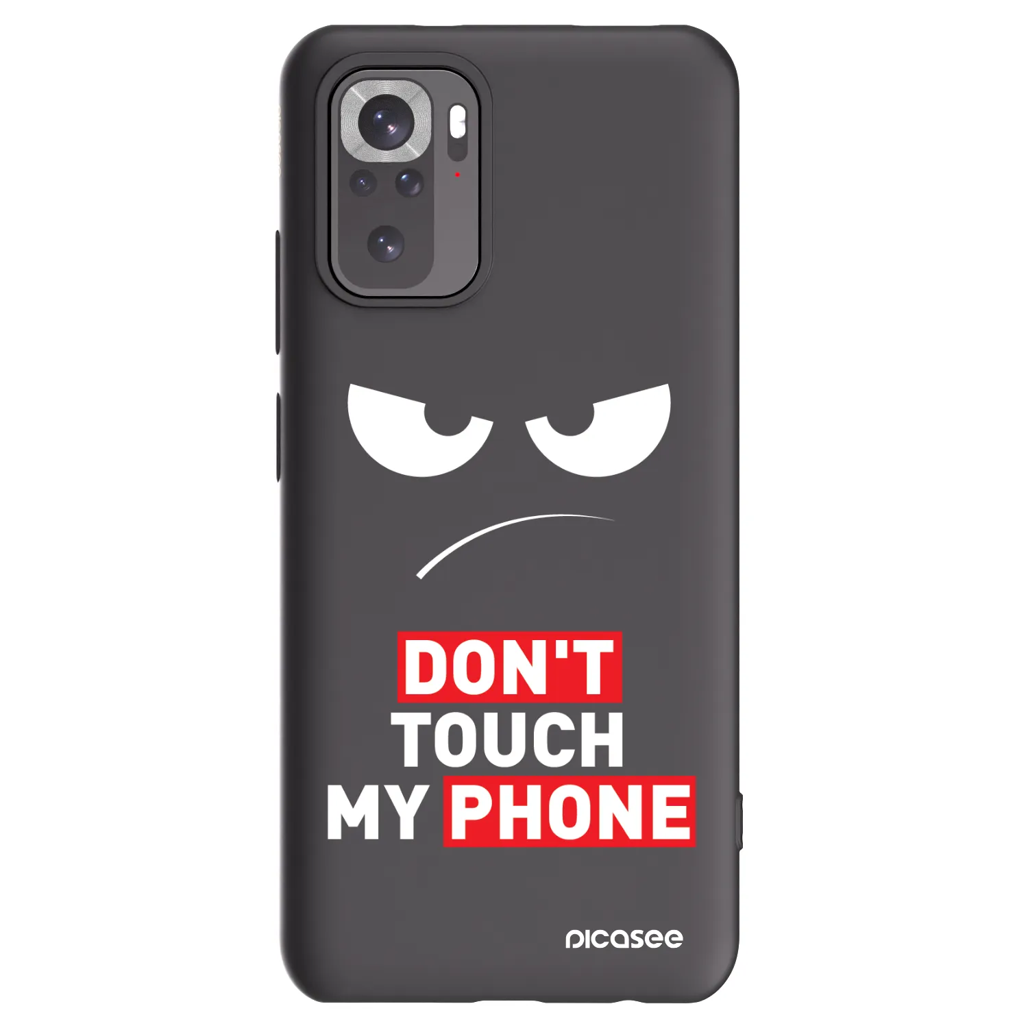 Picasee Μαύρη θήκη σιλικόνης για Xiaomi Redmi Note 10 - Angry Eyes - Transparent