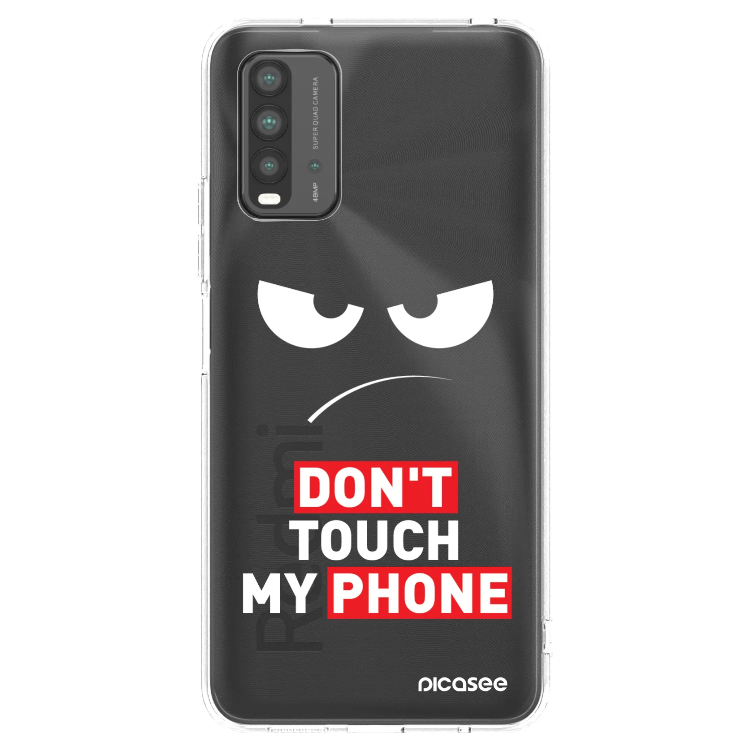 Picasee Μαύρη θήκη σιλικόνης για Xiaomi Redmi 9T - Angry Eyes - Transparent