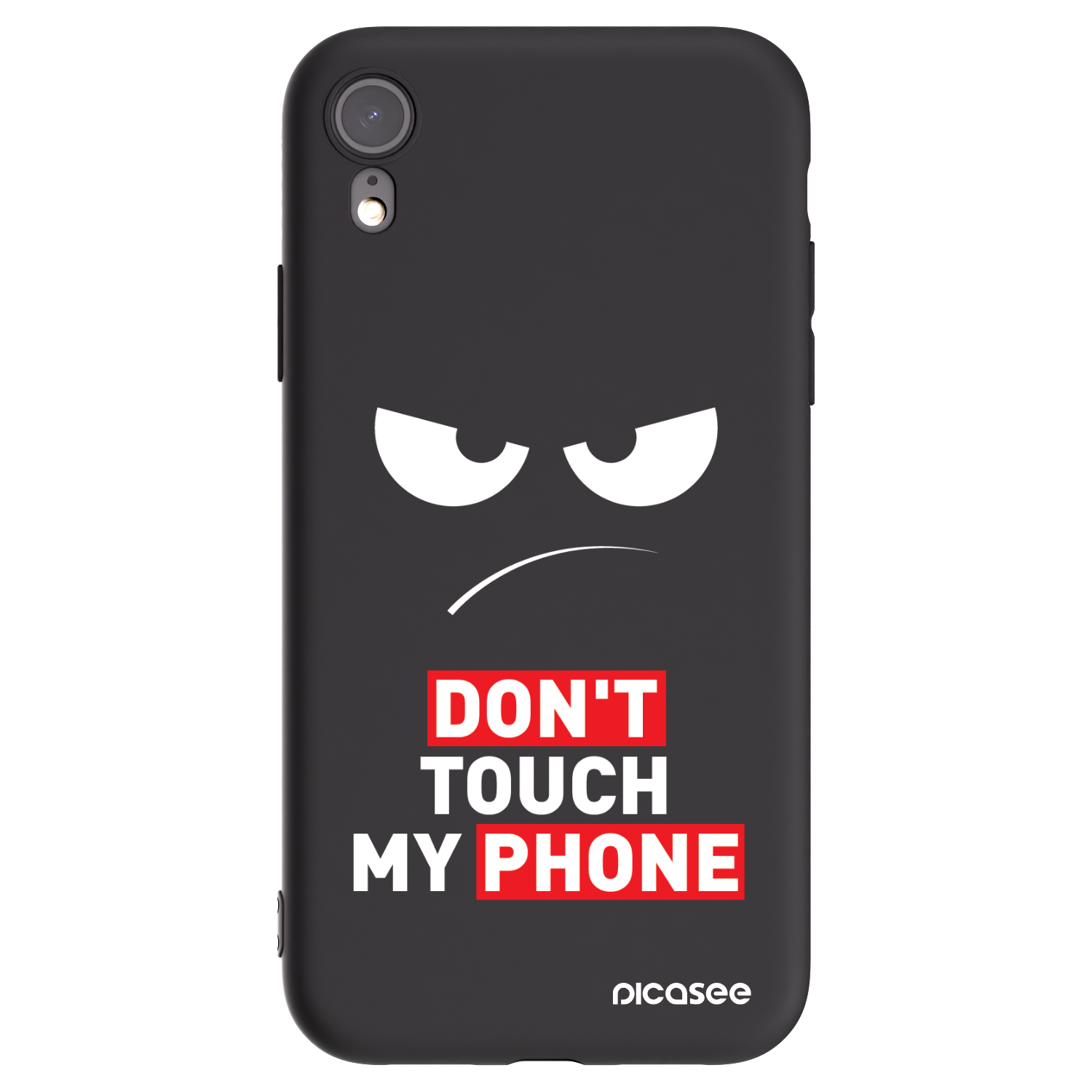 Picasee Μαύρη θήκη σιλικόνης για Apple iPhone XR - Angry Eyes - Transparent