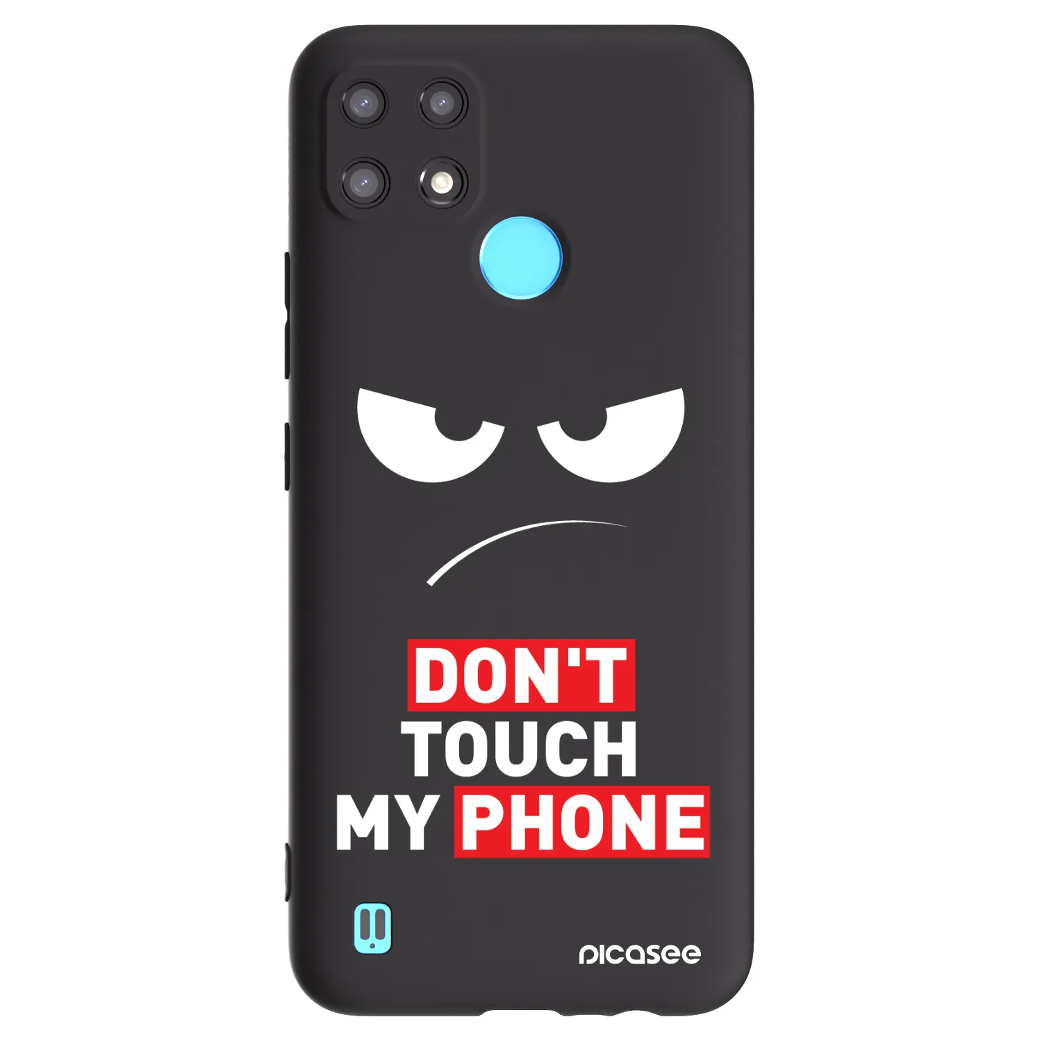 Picasee Μαύρη θήκη σιλικόνης για Realme C21 - Angry Eyes - Transparent