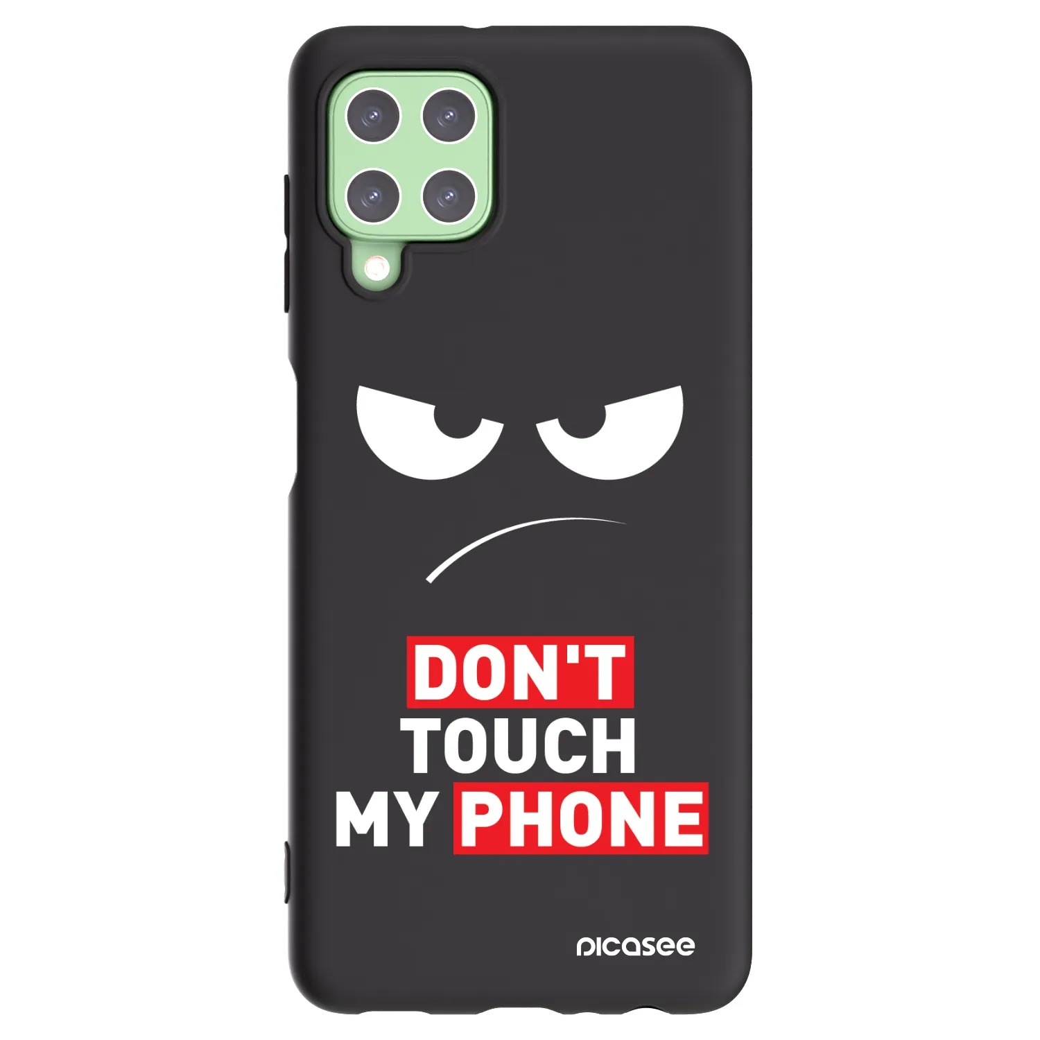 Picasee Μαύρη θήκη σιλικόνης για Samsung Galaxy A22 A225F 4G - Angry Eyes - Transparent