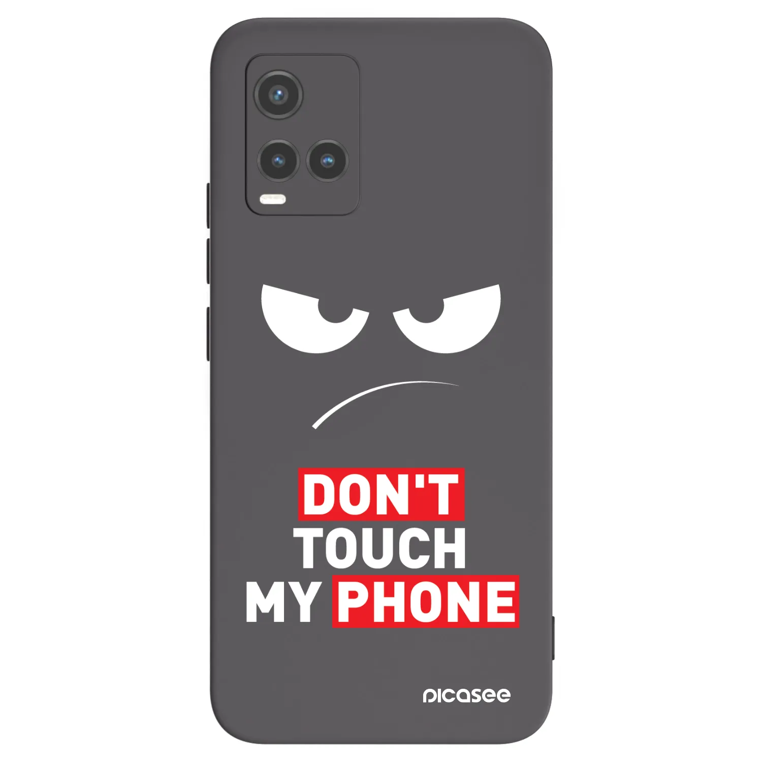 Picasee Μαύρη θήκη σιλικόνης για Vivo Y33s - Angry Eyes - Transparent
