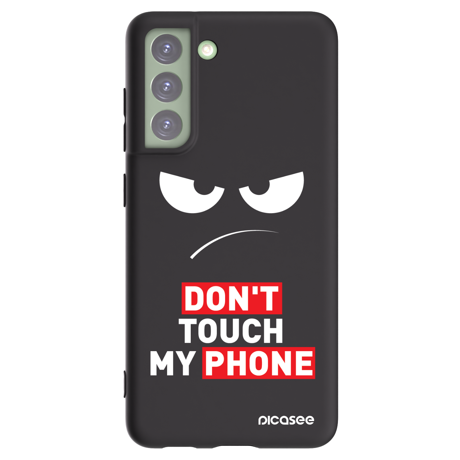 Picasee Μαύρη θήκη σιλικόνης για Samsung Galaxy S21 FE 5G - Angry Eyes - Transparent