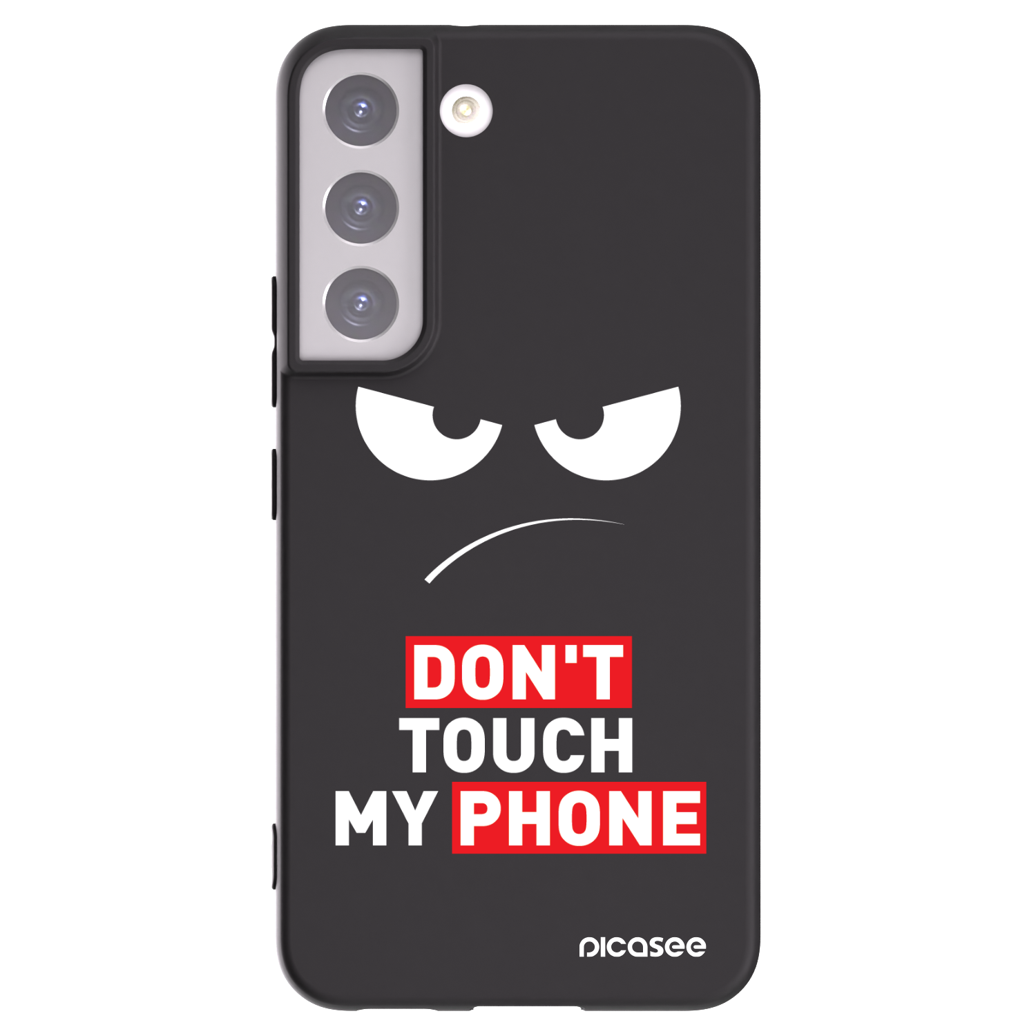 Picasee Μαύρη θήκη σιλικόνης για Samsung Galaxy S22 5G - Angry Eyes - Transparent