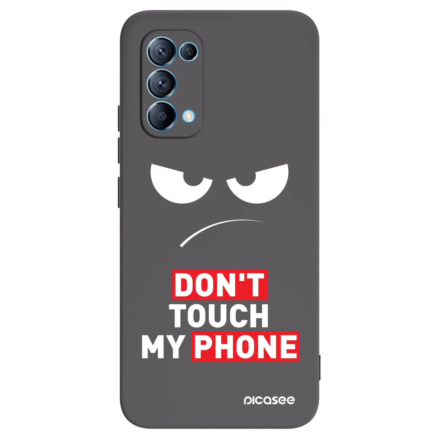 Picasee Μαύρη θήκη σιλικόνης για OPPO Reno 5 5G - Angry Eyes - Transparent