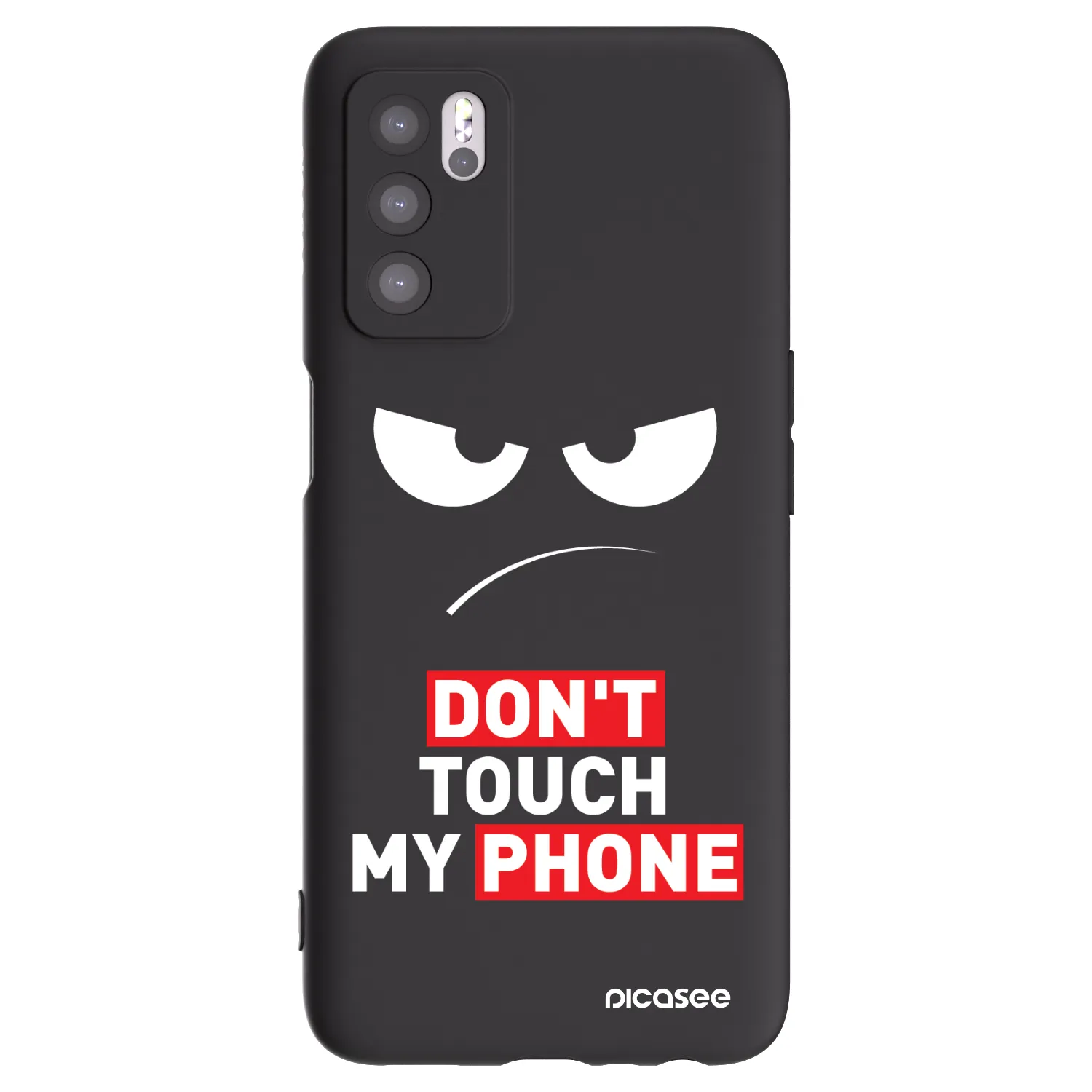 Picasee Μαύρη θήκη σιλικόνης για OPPO A16 - Angry Eyes - Transparent