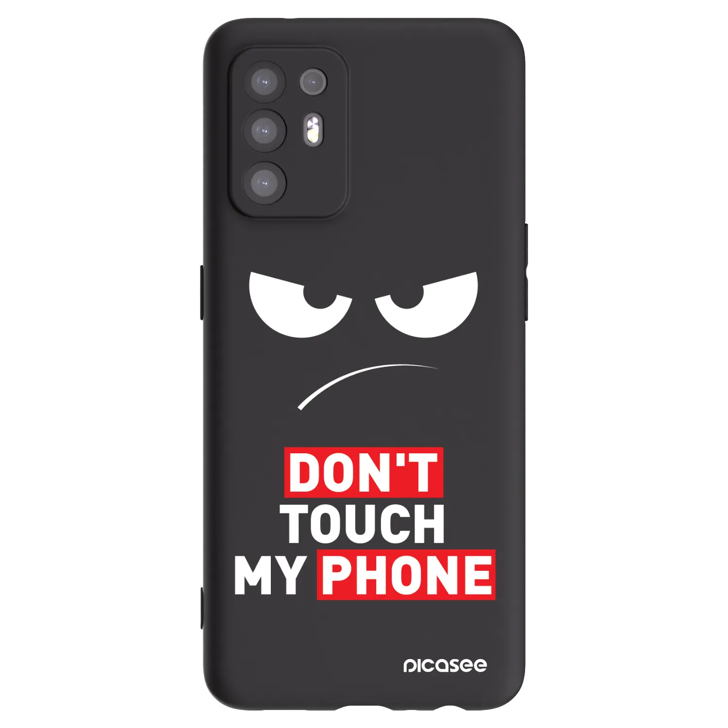 Picasee Μαύρη θήκη σιλικόνης για OPPO A94 5G - Angry Eyes - Transparent
