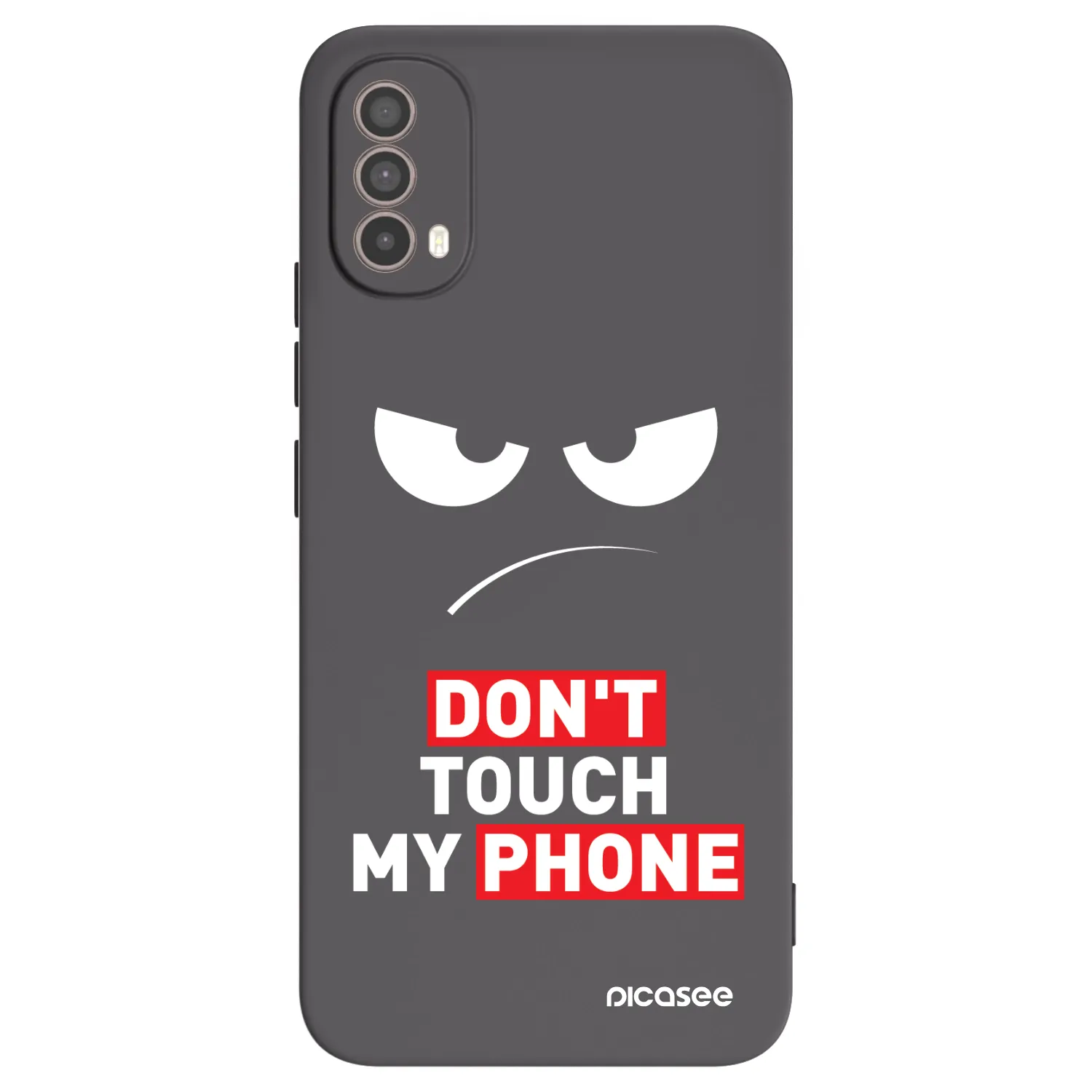 Picasee Μαύρη θήκη σιλικόνης για Motorola Moto E40 - Angry Eyes - Transparent