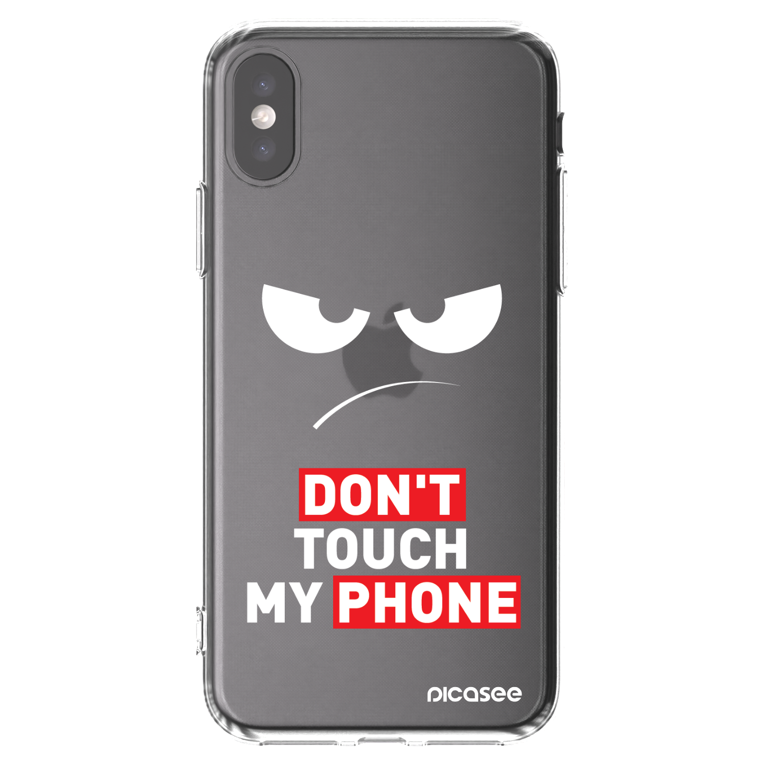 Picasee διαφανής θήκη σιλικόνης Apple iPhone X/XS - Angry Eyes - Transparent