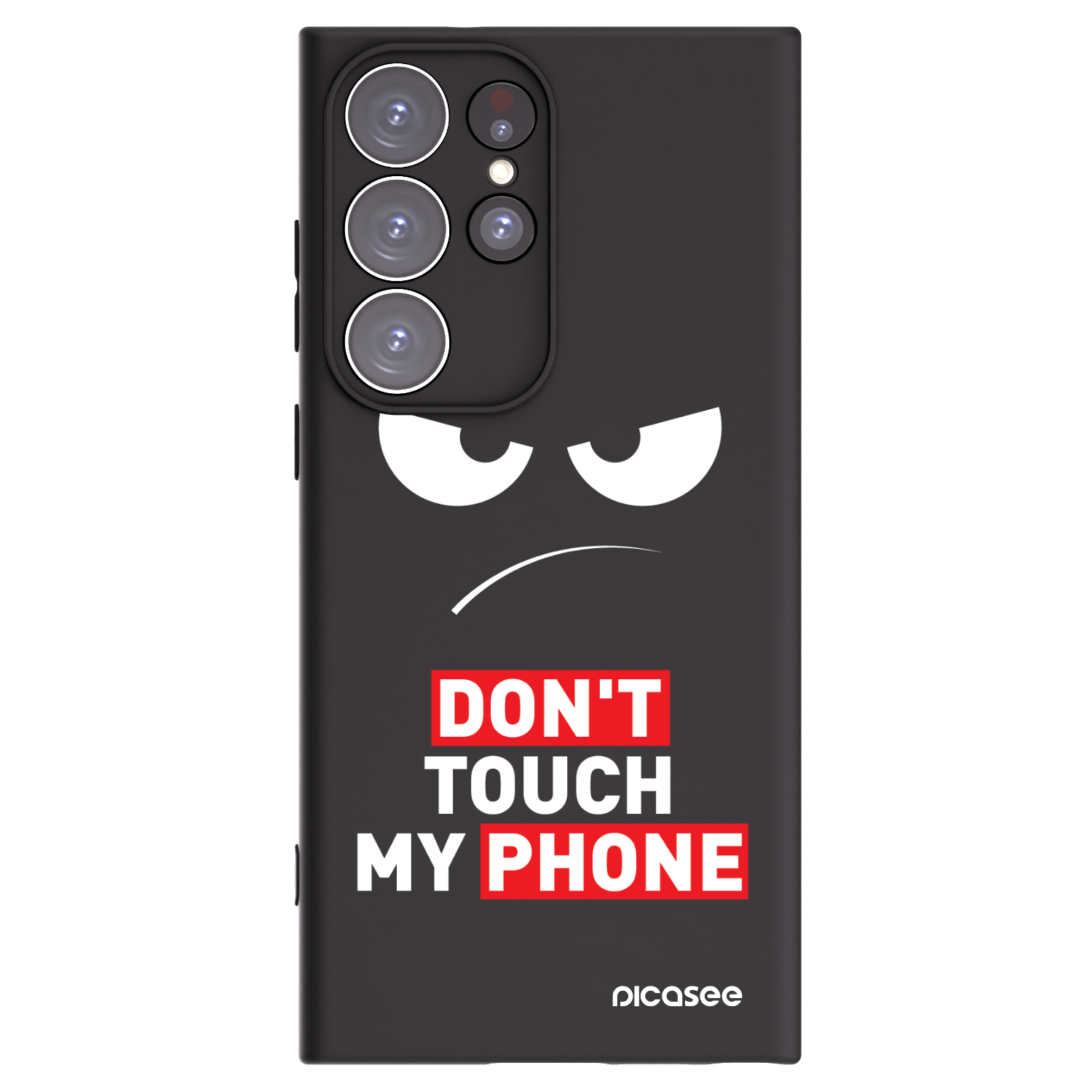 Picasee Μαύρη θήκη σιλικόνης για Samsung Galaxy S23 Ultra 5G - Angry Eyes - Transparent