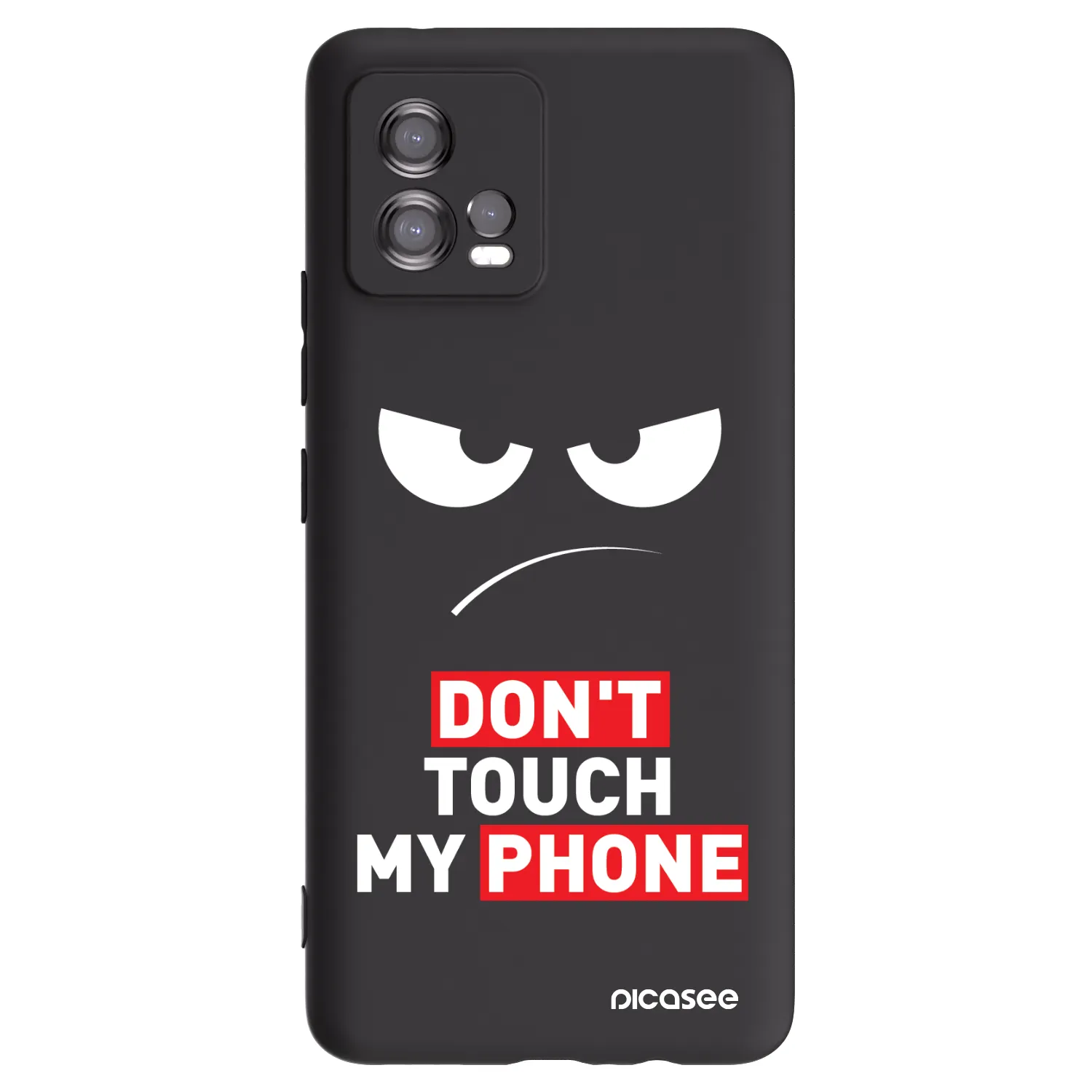 Picasee Μαύρη θήκη σιλικόνης για Motorola Moto G72 - Angry Eyes - Transparent
