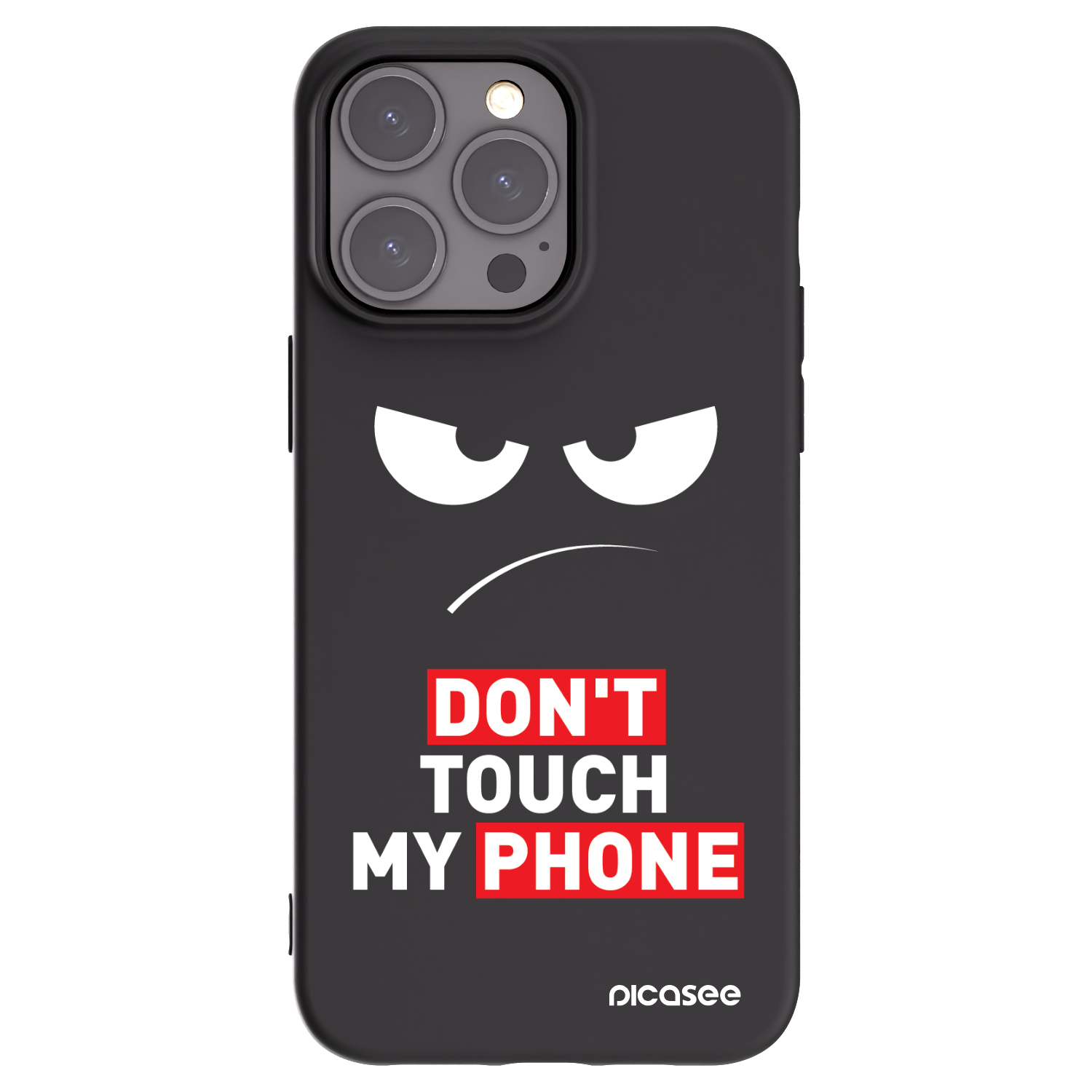 Picasee Μαύρη θήκη σιλικόνης για Apple iPhone 15 Pro Max - Angry Eyes - Transparent
