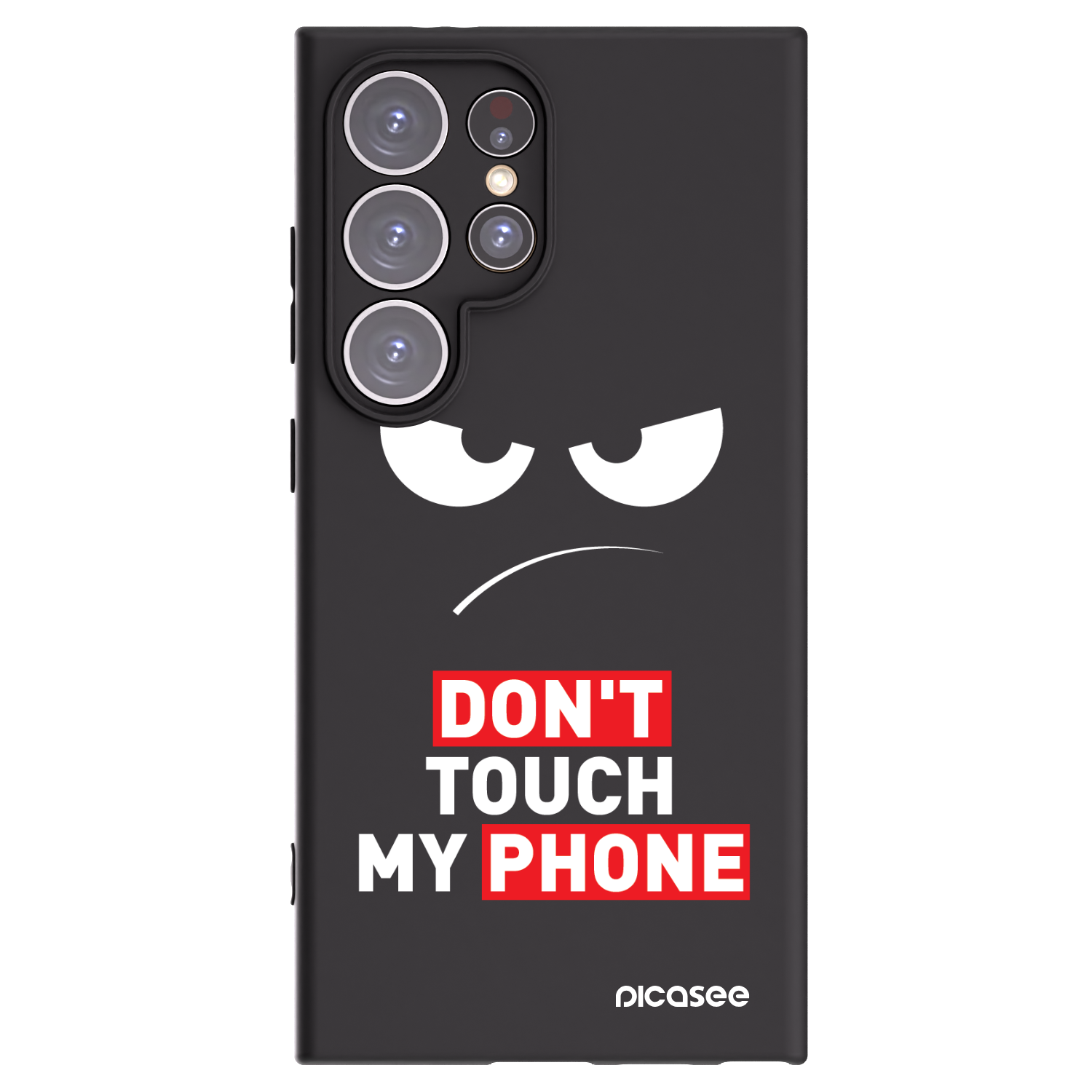 Picasee Μαύρη θήκη σιλικόνης για Samsung Galaxy S24 Ultra S928B 5G - Angry Eyes - Transparent