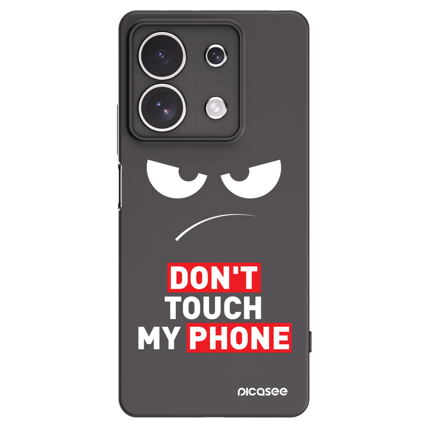 Picasee Μαύρη θήκη σιλικόνης για Xiaomi Redmi Note 13 4G - Angry Eyes - Transparent