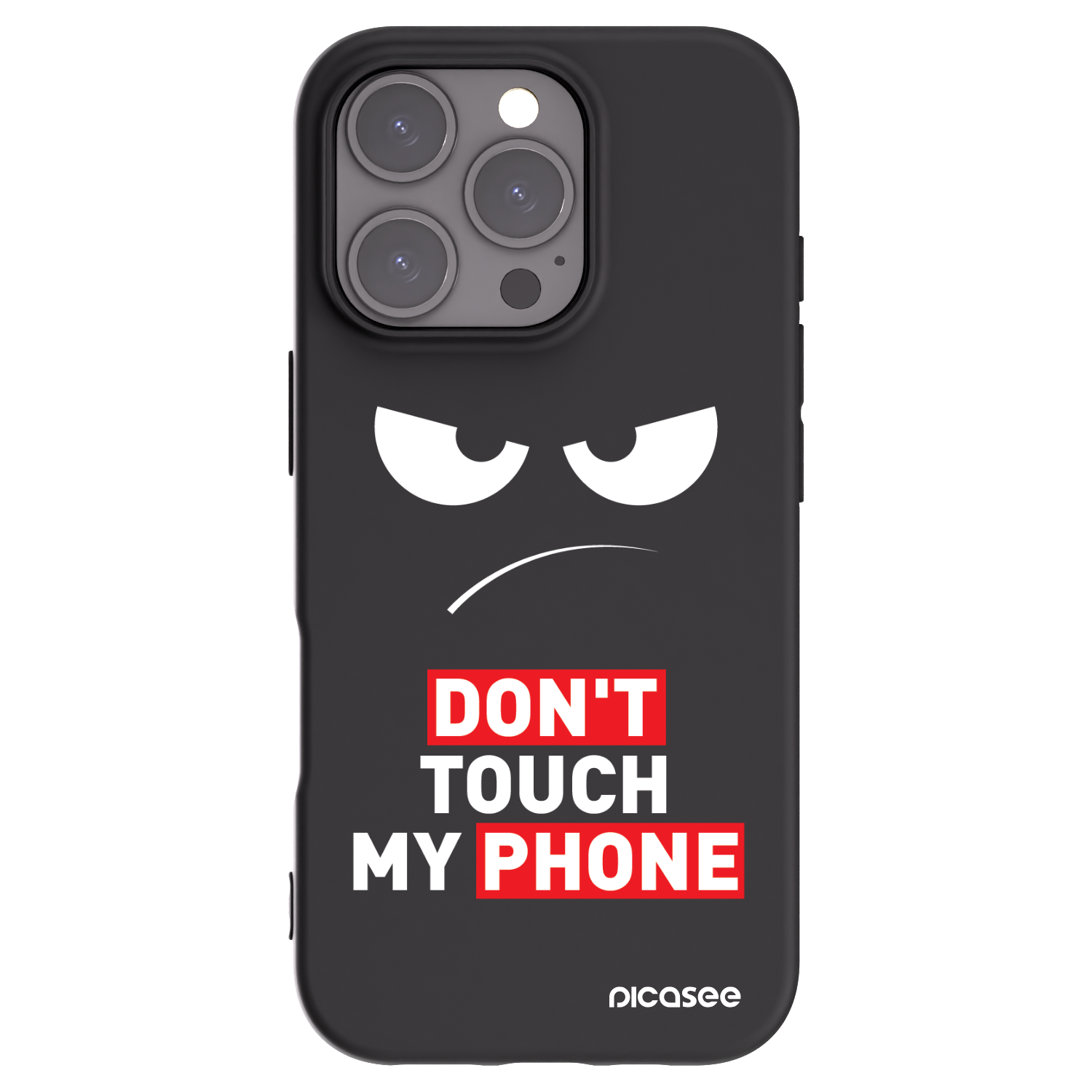 Picasee Μαύρη θήκη σιλικόνης για Apple iPhone 16 Pro - Angry Eyes - Transparent